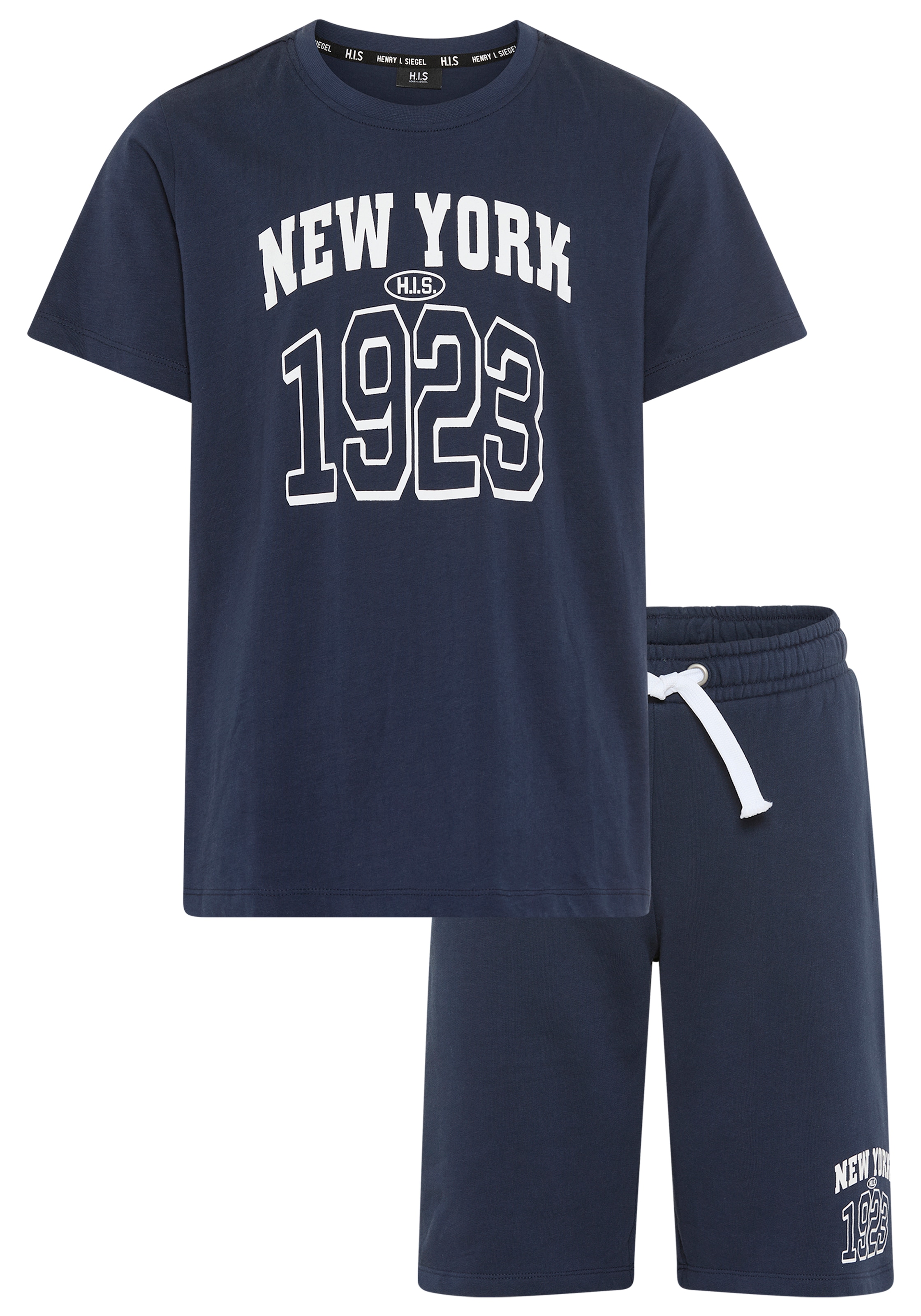 H.I.S Shirt & Hose »2tlg Set T-Shirt+Sweatbermudas« Set, 2, 2 tlg. verschiedene Größen, bedrucktes Design, aus Baumwollmischung