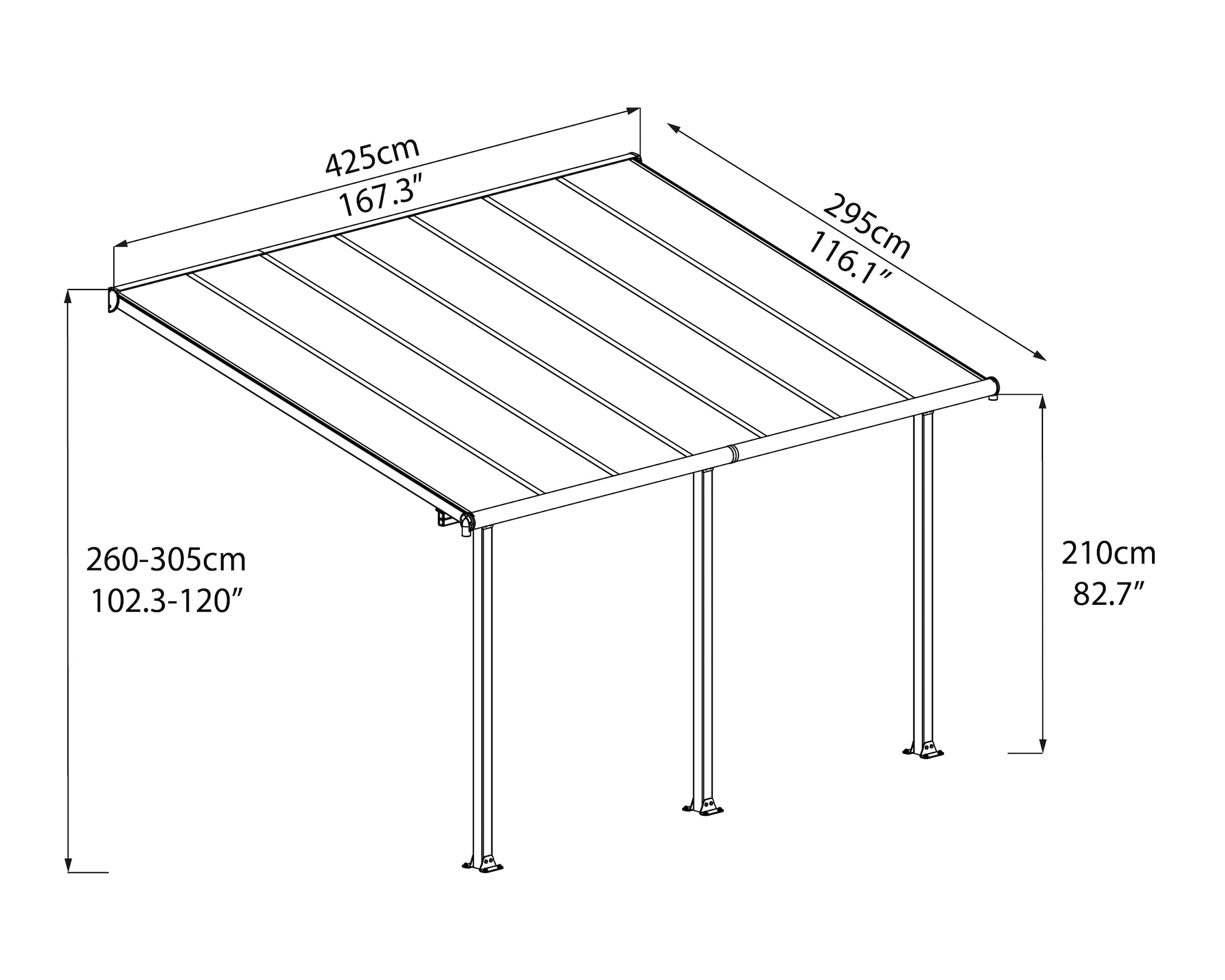 Palram - Canopia Terrassendach »Olympia 3x4.2«, BxT: 425x295 cm