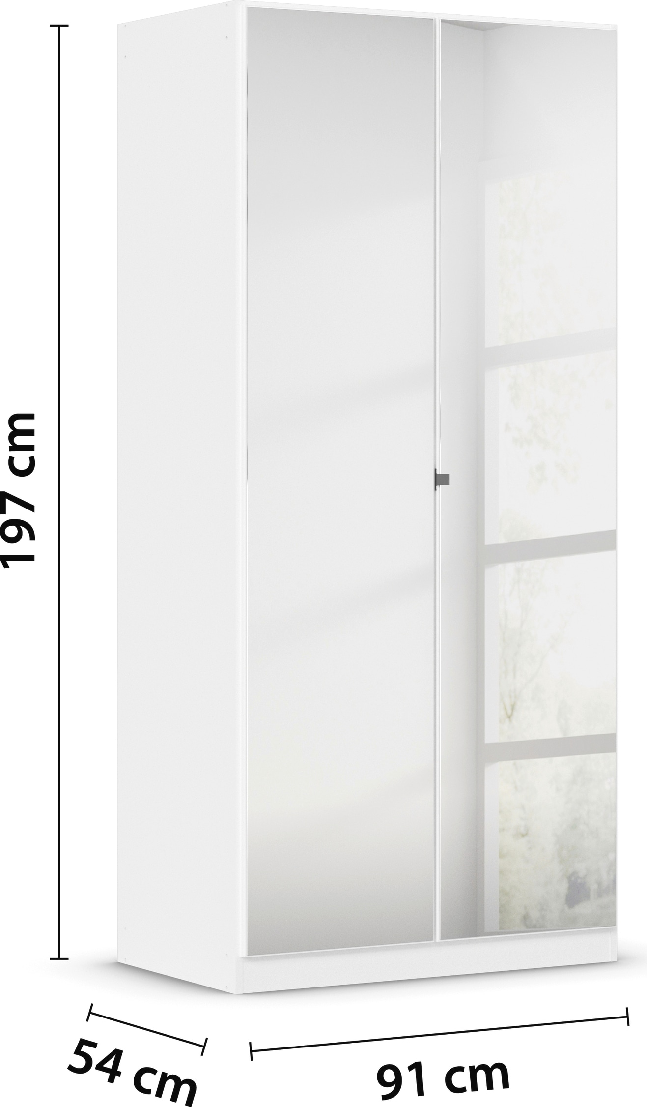 rauch Kleiderschrank »Reflect« mit Spiegelfront, inkl. praktischer Inneneinteilung