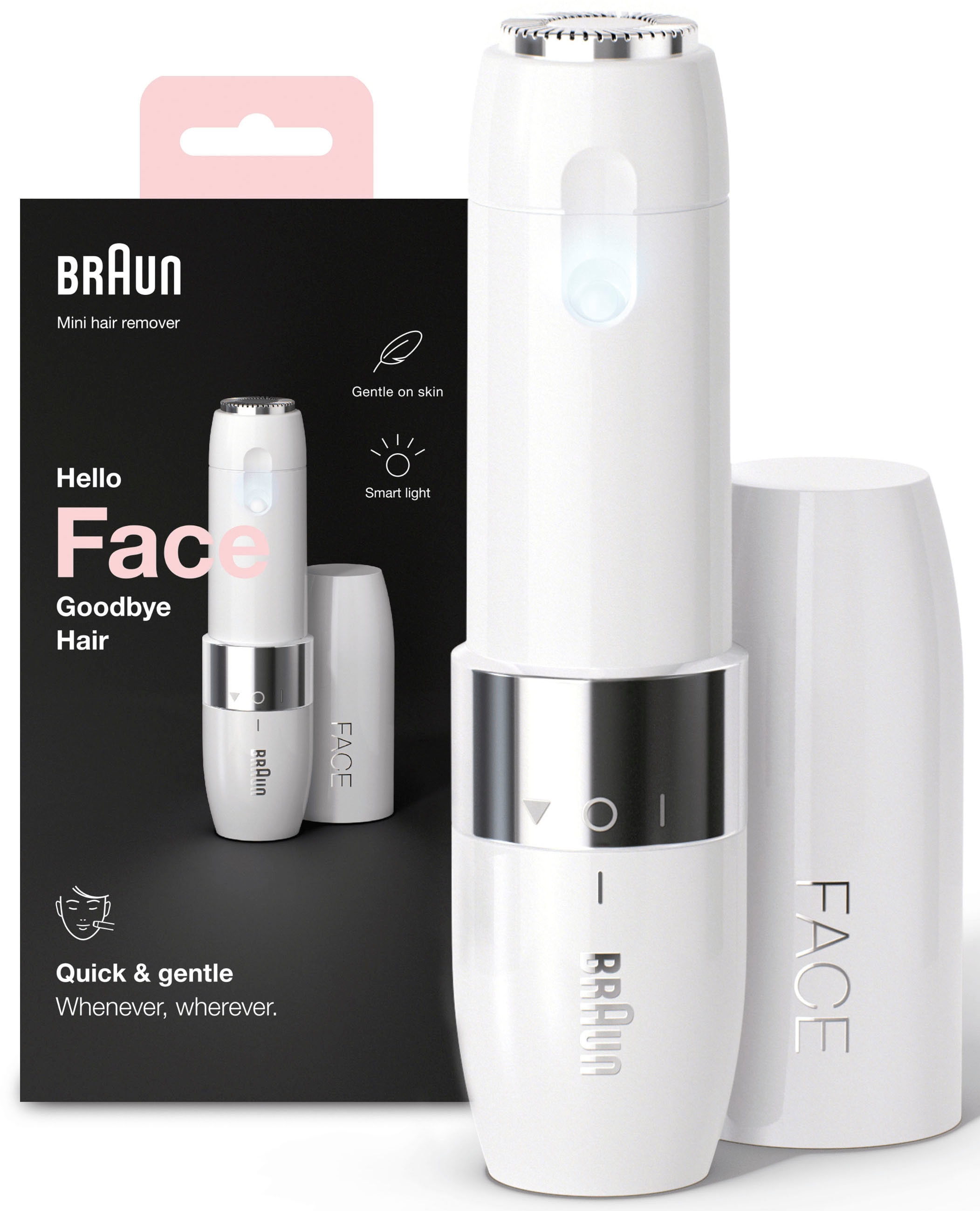 Braun Elektrogesichtshaarentferner »FS1000 Face Mini-Haarentferner«, 1 St. Aufsätze, ideal für unterwegs, mit Smartlight
