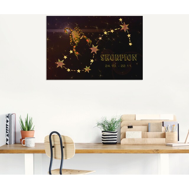 Artland Wandbild »Sternzeichen - Skorpion«, Bilder von Sternzeichen, (1 St.),  als Alubild, Leinwandbild, Wandaufkleber oder Poster in versch. Größen  bequem bestellen