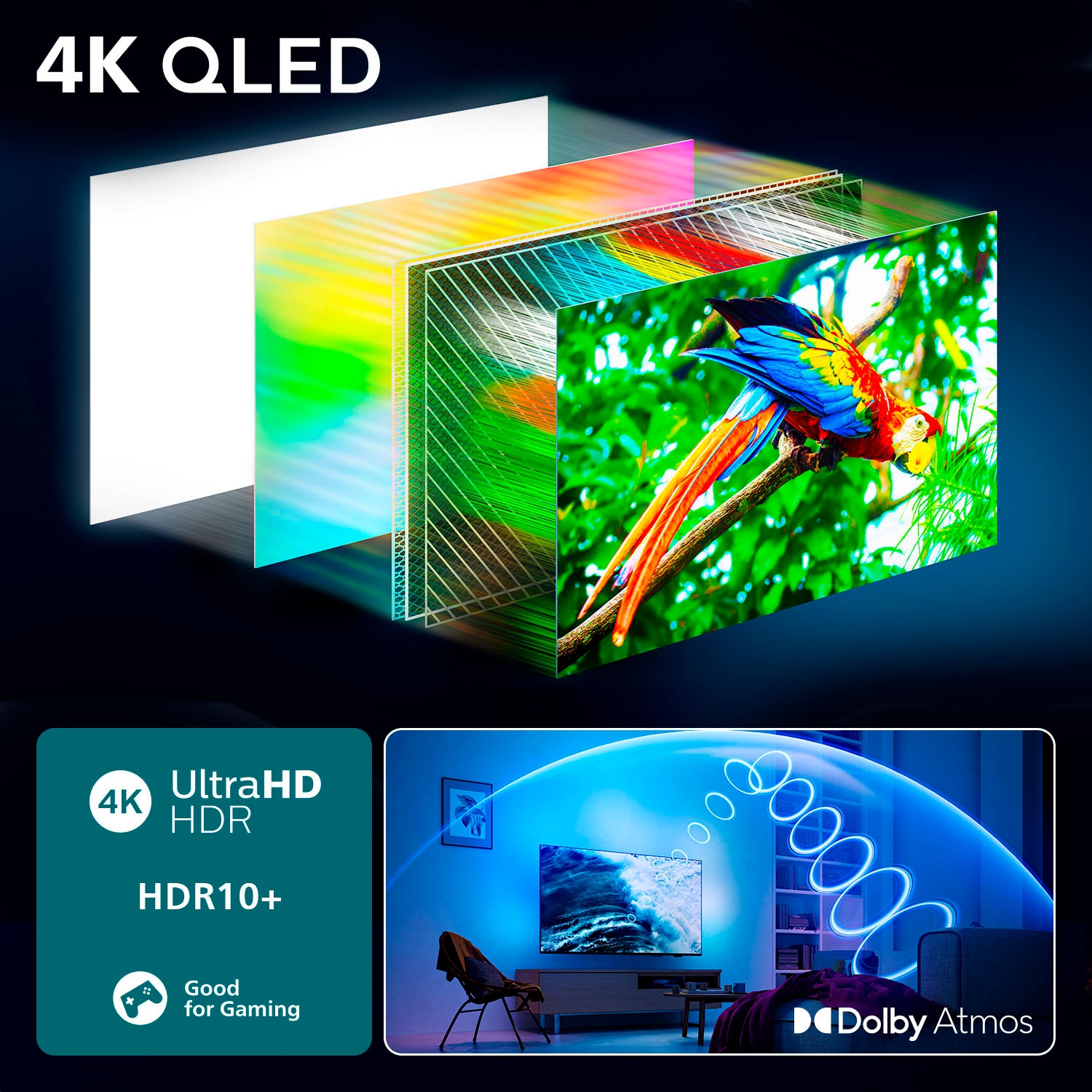Philips QLED-Fernseher »65PUS8600/12«, 4K Ultra HD, Smart-TV