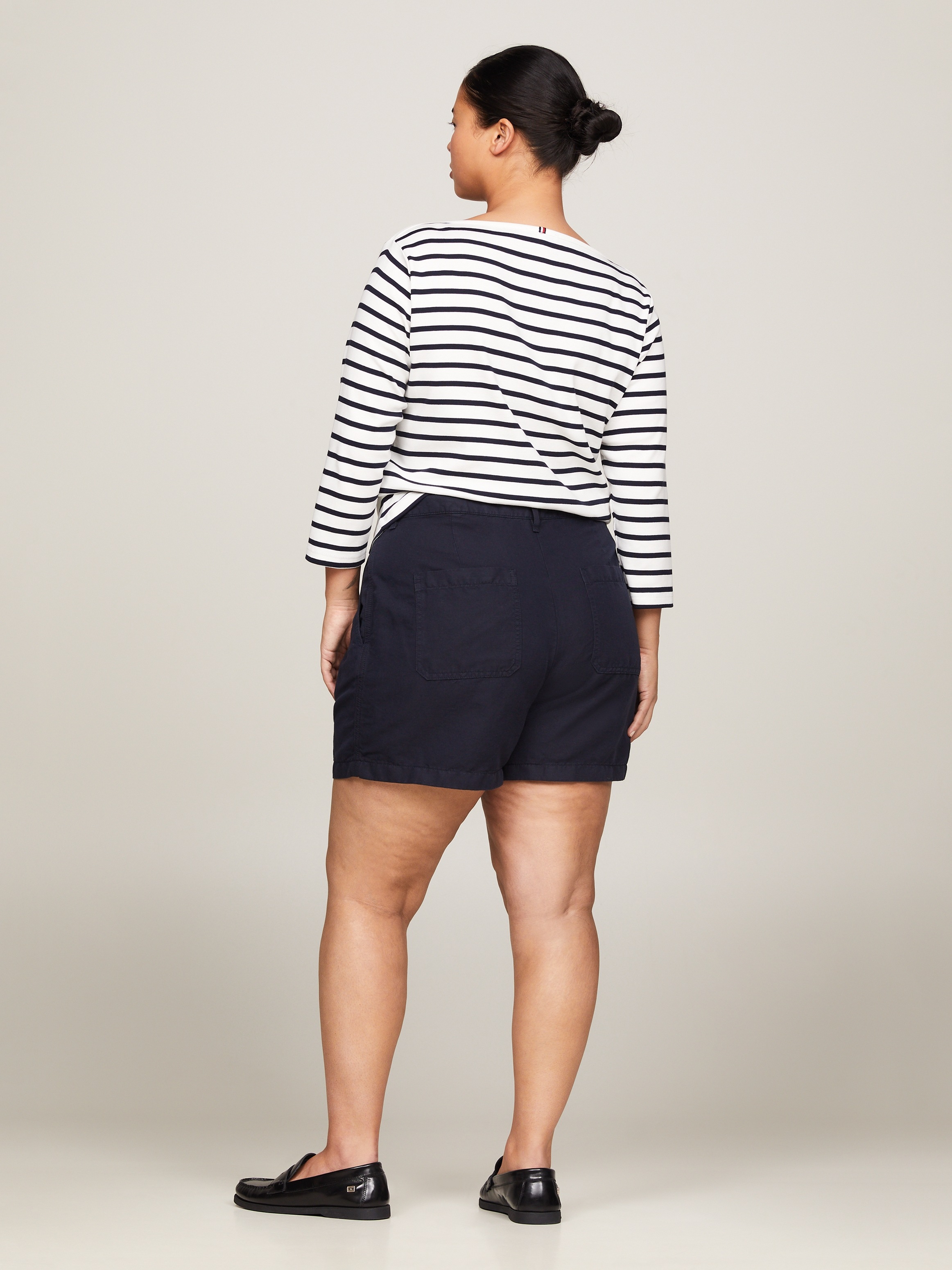 Tommy Hilfiger Curve Shorts »CRV SLIM COTTON LINEN SHORT«, Große Größen