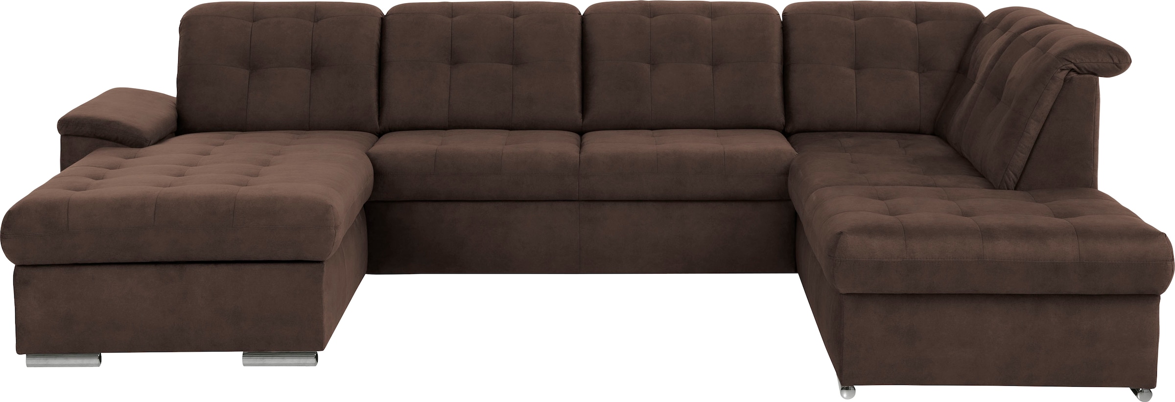 exxpo - sofa fashion Wohnlandschaft »Durango, aufwendige Sitz- und Rückenverarbeitung, bequem, U-Form« inkl. Kopfteilverstellung, wahlweise mit Bettfunktion und Bettkasten