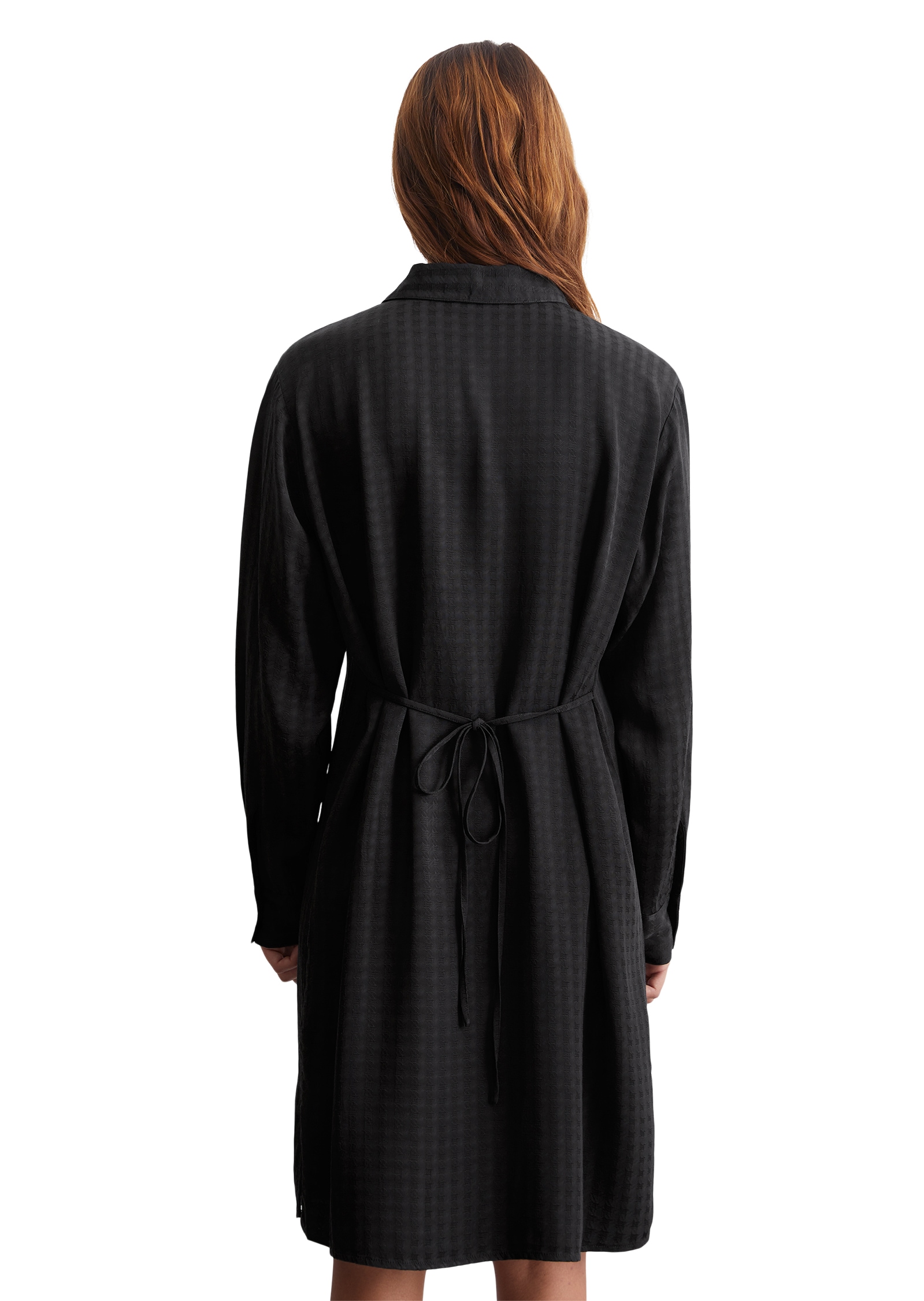 Marc O'Polo DENIM Hemdblusenkleid, mit schmalem Bindegürtel, in lässiger Pepita-Optik