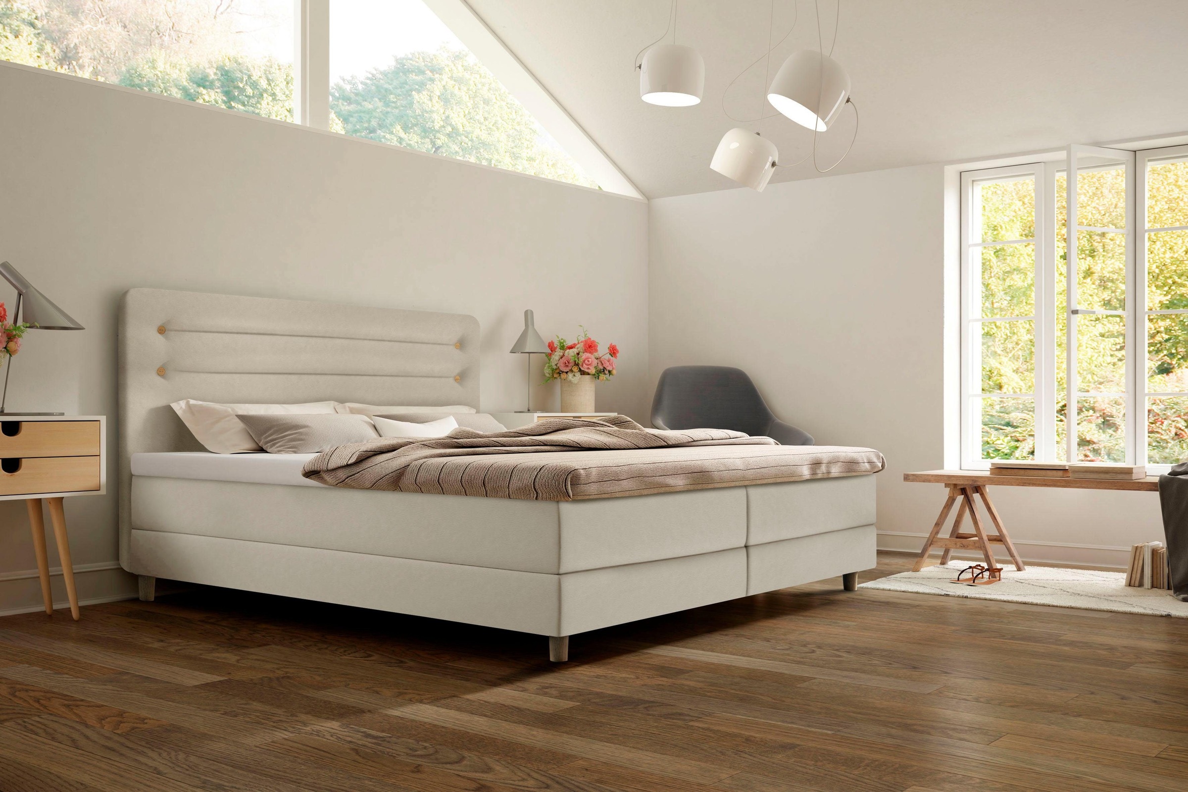 Schlaraffia Boxspringbett »Fidelio«, inkl GELTEX® Next Topper, Holzfuß in Eiche