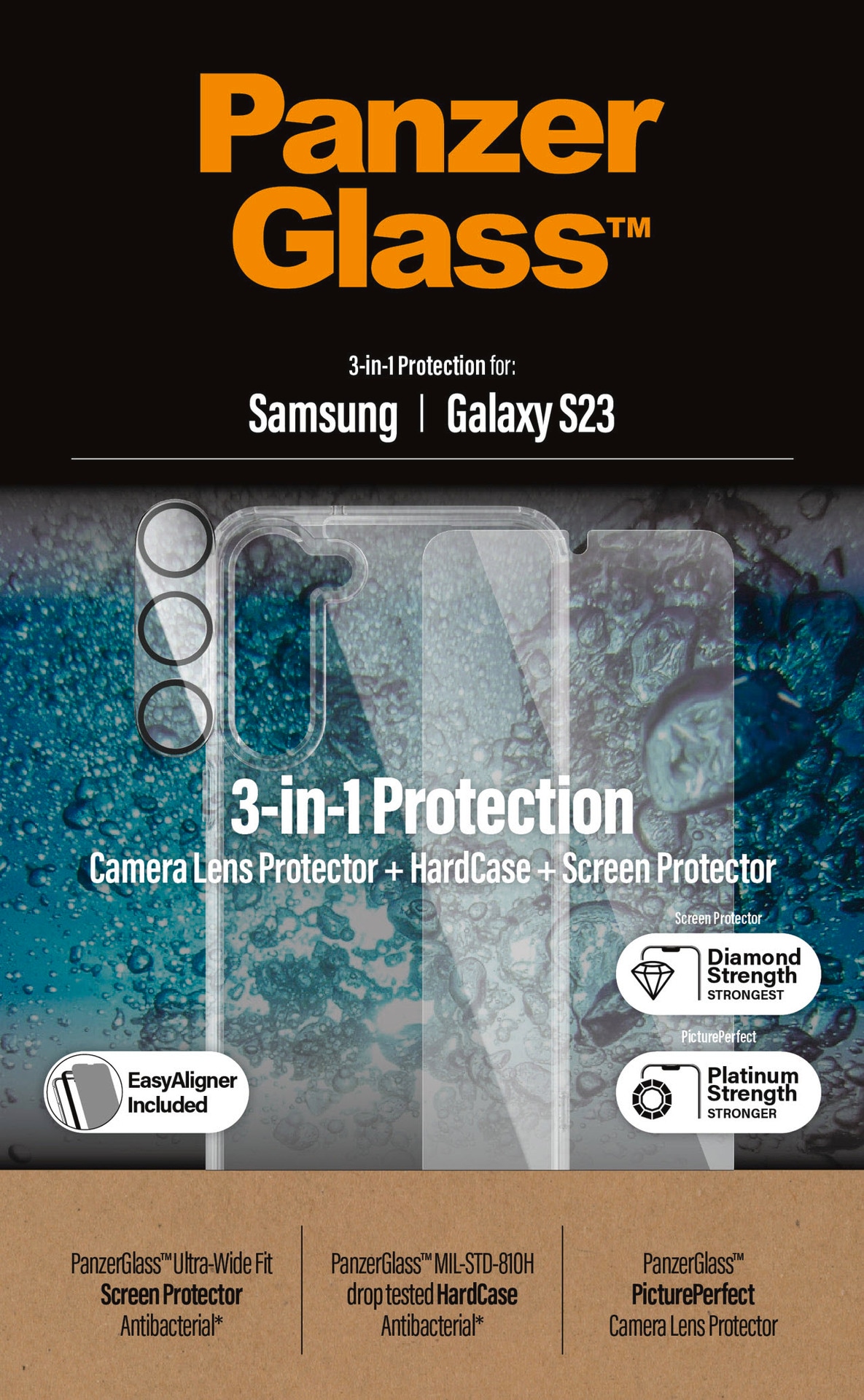 PanzerGlass Backcover »Set: HardCase + Screen Protector - Samsung Galaxy S23« Smartphones
