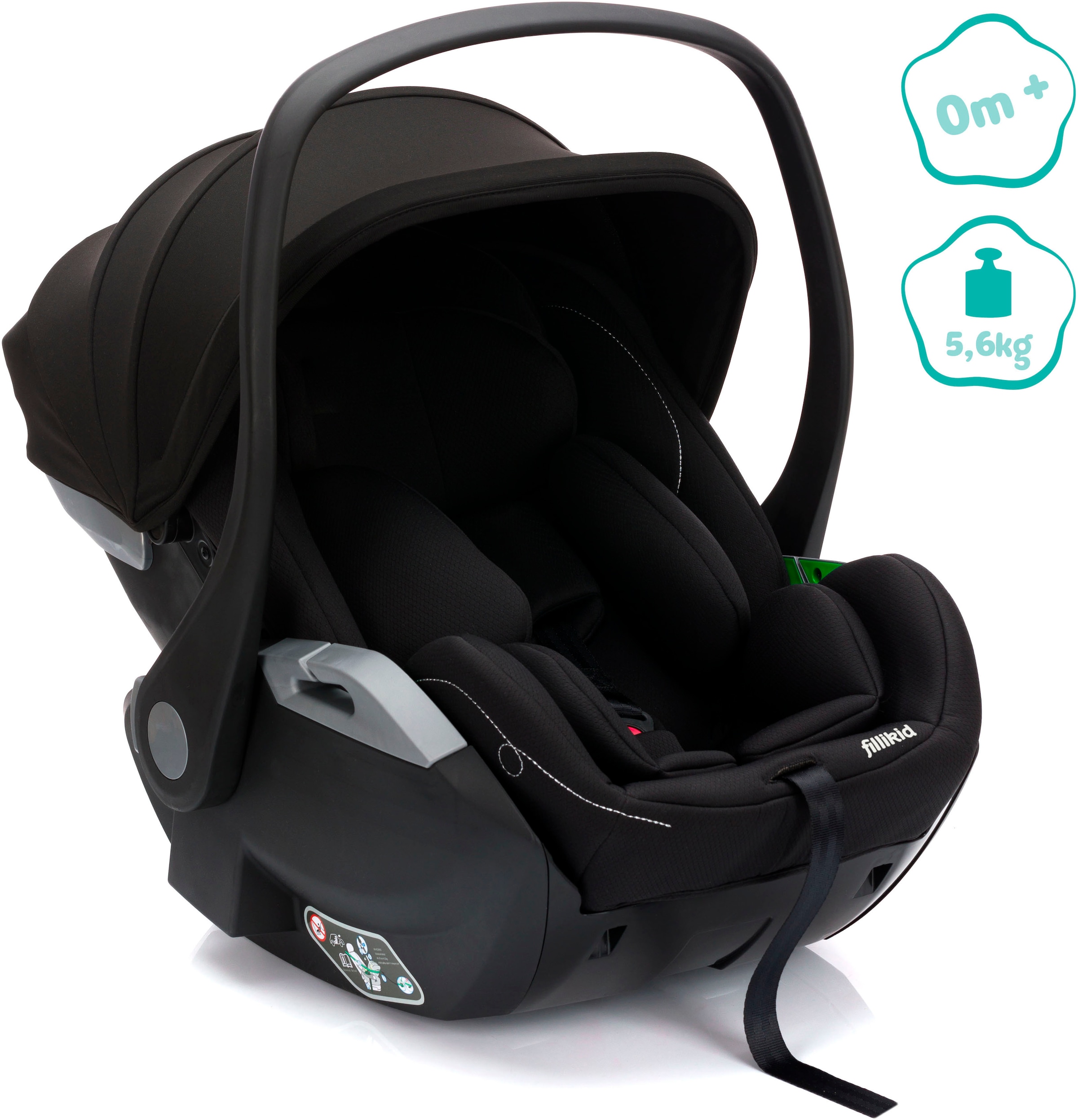 Fillikid Autokindersitz »NOA, inkl. Basisstation«, Gr. 0, 360 °