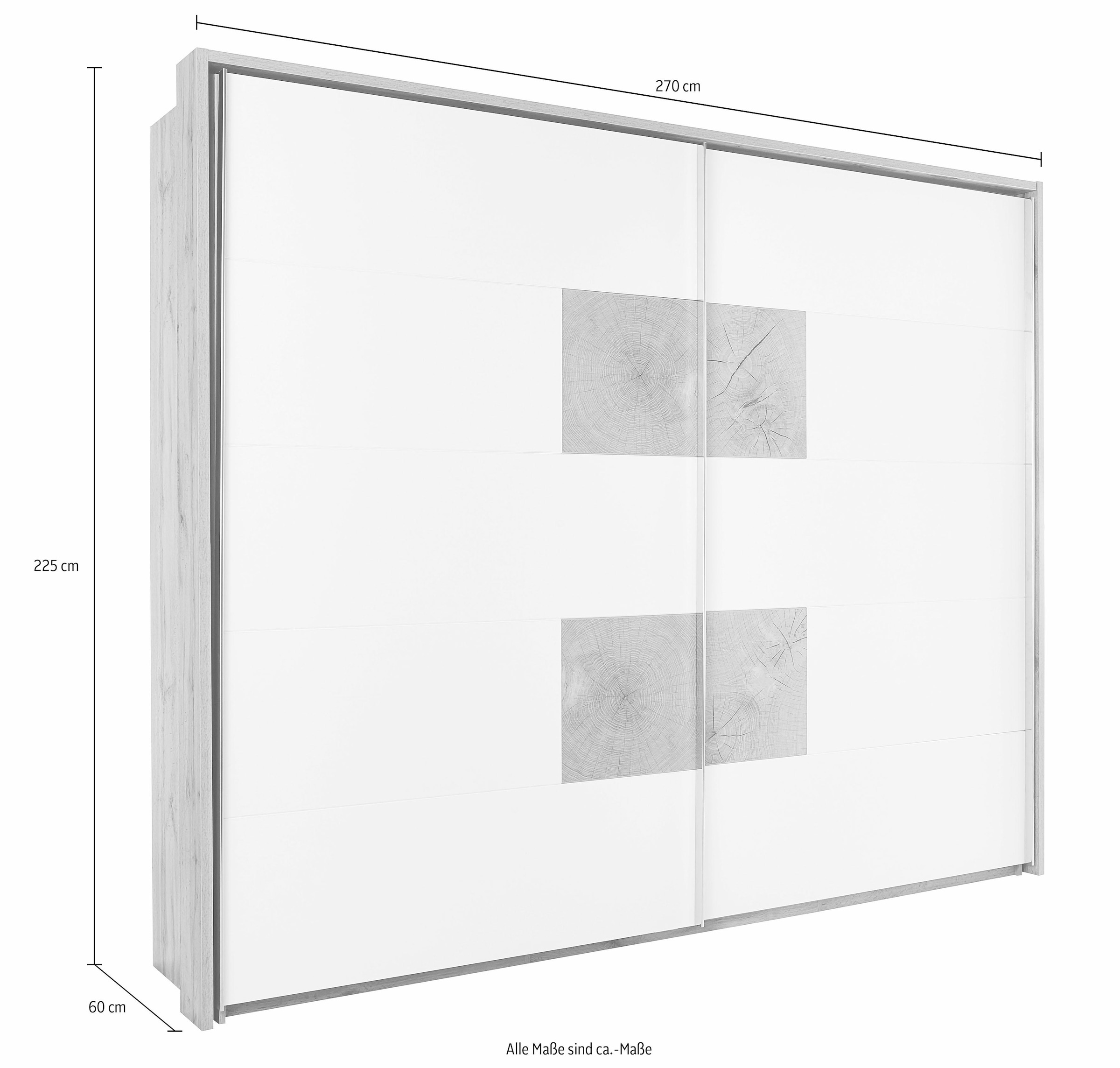 Schlafkontor Schwebetürenschrank »Capri«, Hirnholz-Dekor in mit Applikationen edlen bequem kaufen Fronten