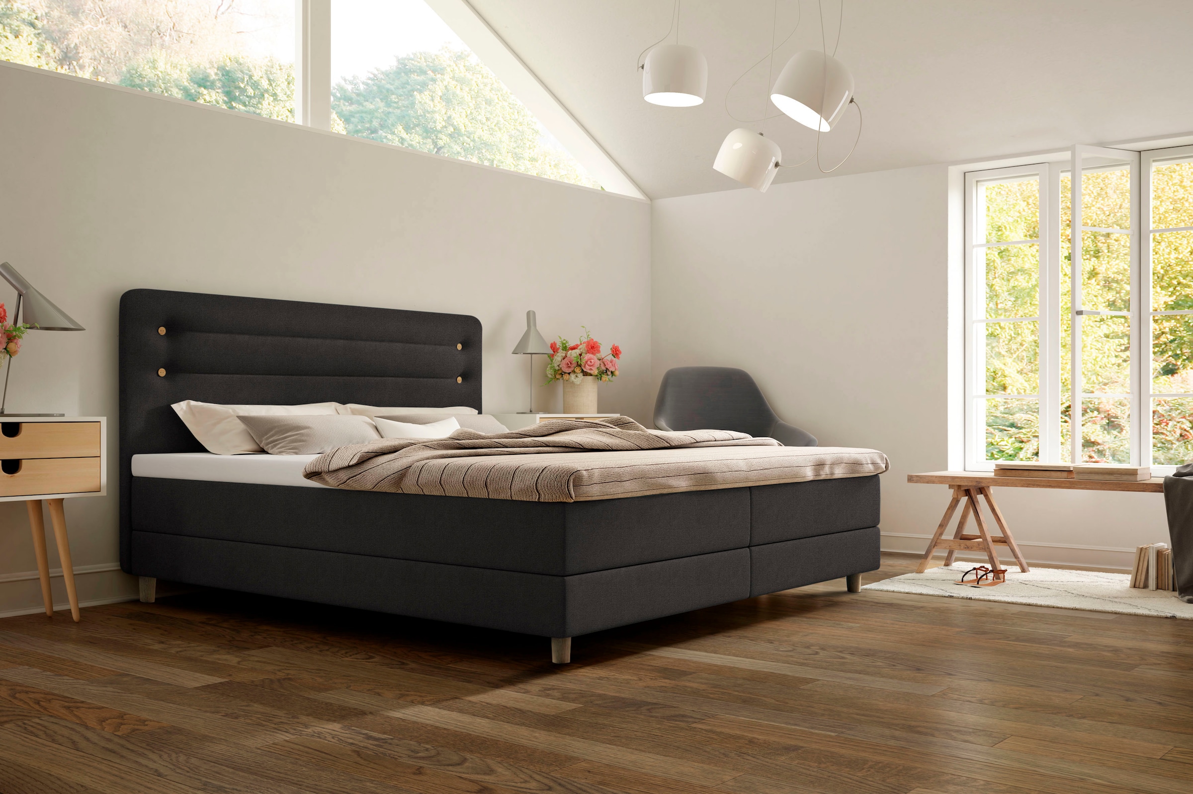 Schlaraffia Boxspringbett »Fidelio«, inkl. BULTEX® Topper, Holzfuß in Eiche