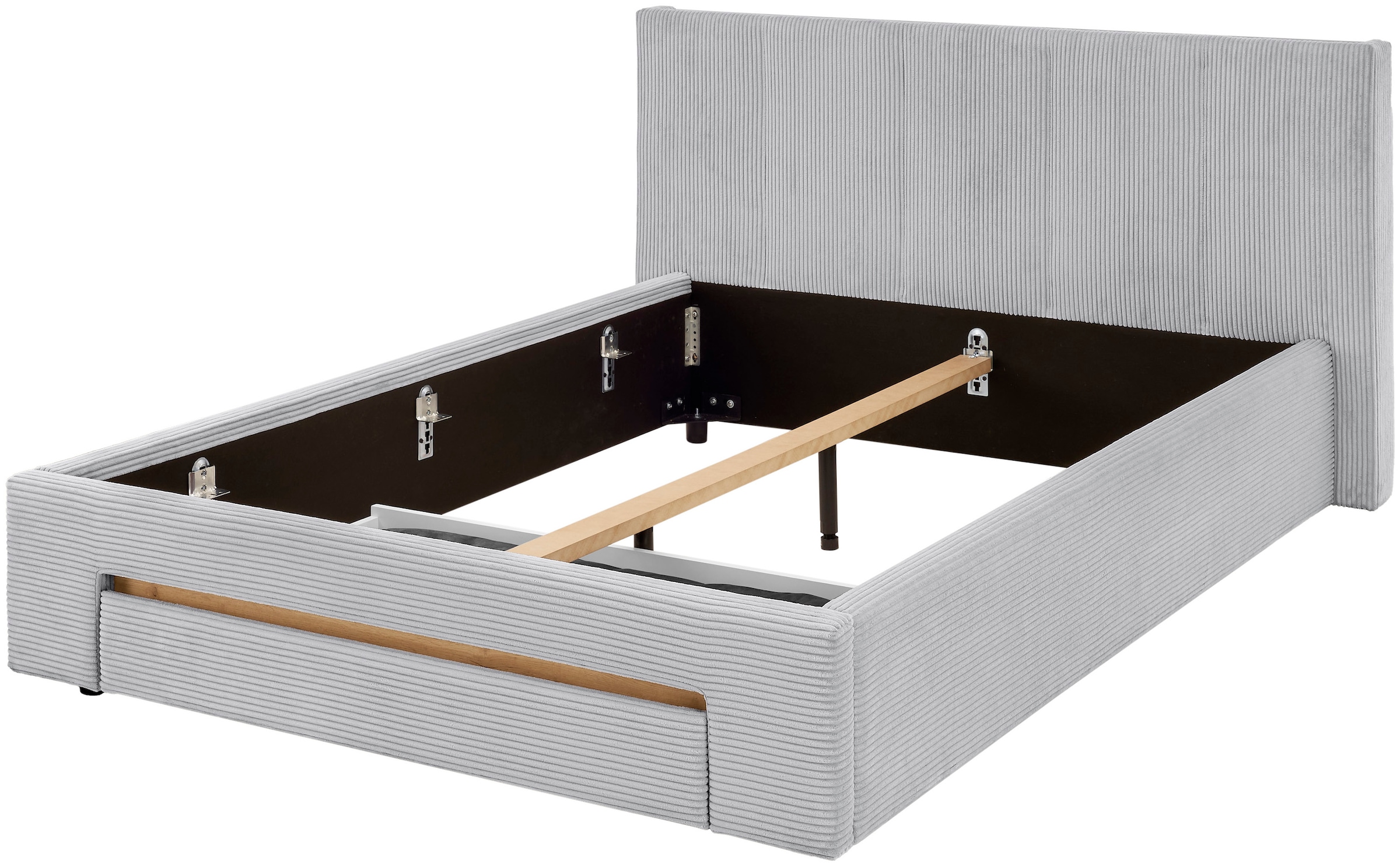 INOSIGN Polsterbett »CiTY/GiRON, Bettgestell mit Bettkasten, gepolstertes Stauraumbett« mit Hundebett oder Stauraumschublade, Bezug Cord-oder Leinenoptik