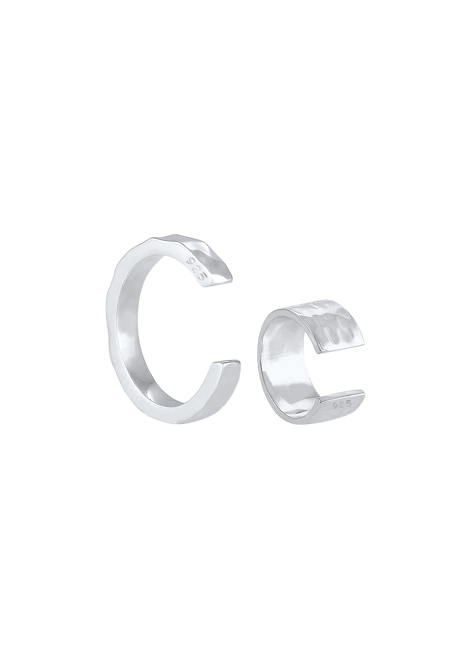 Elli Paar Ohrklemmen »Ohrringe Earcuff Set gehämmert 925 Sterling Silber«