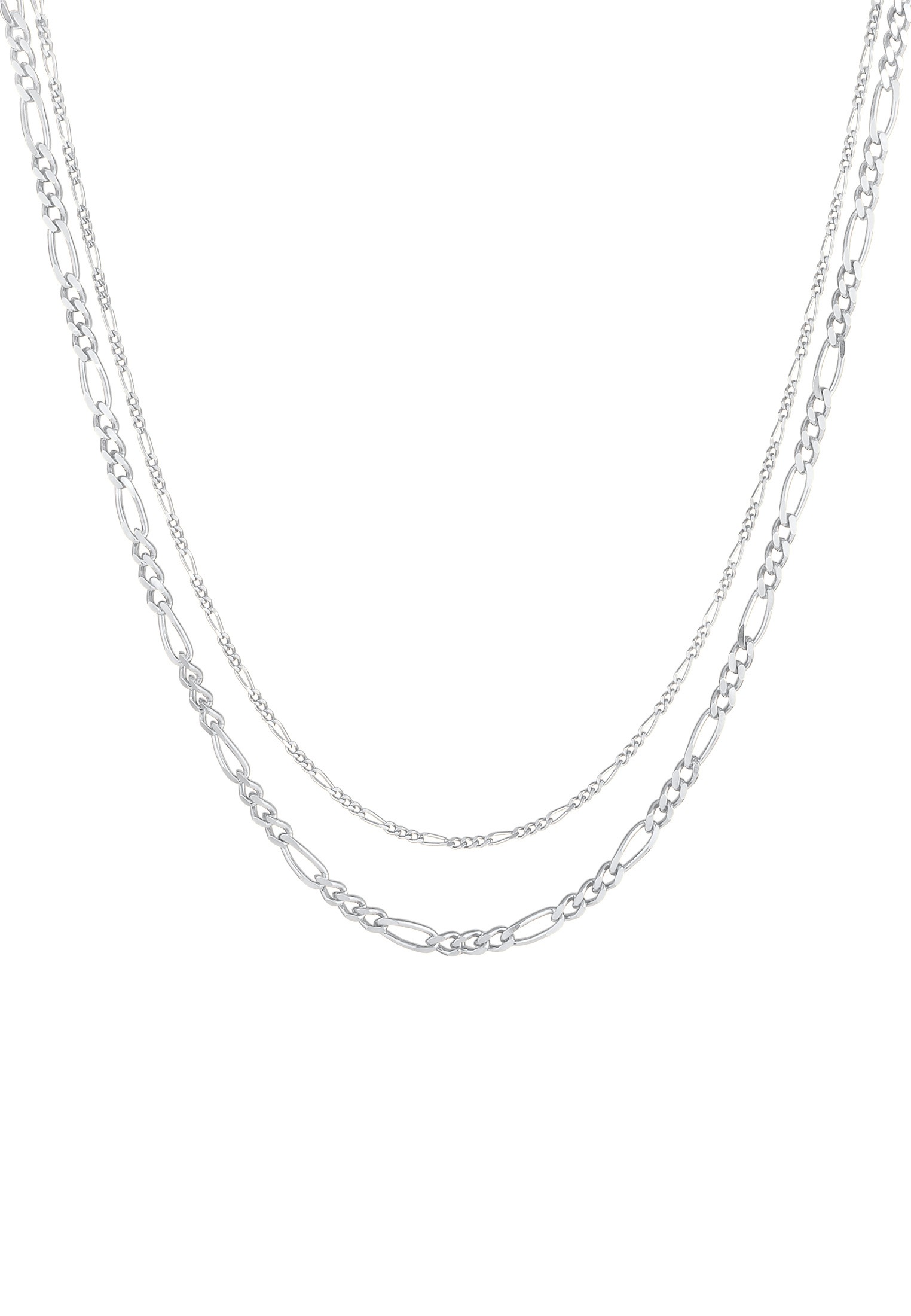 Elli Premium Silberkette »Halskette Figaro Layer Kette Basic 925 Silber«