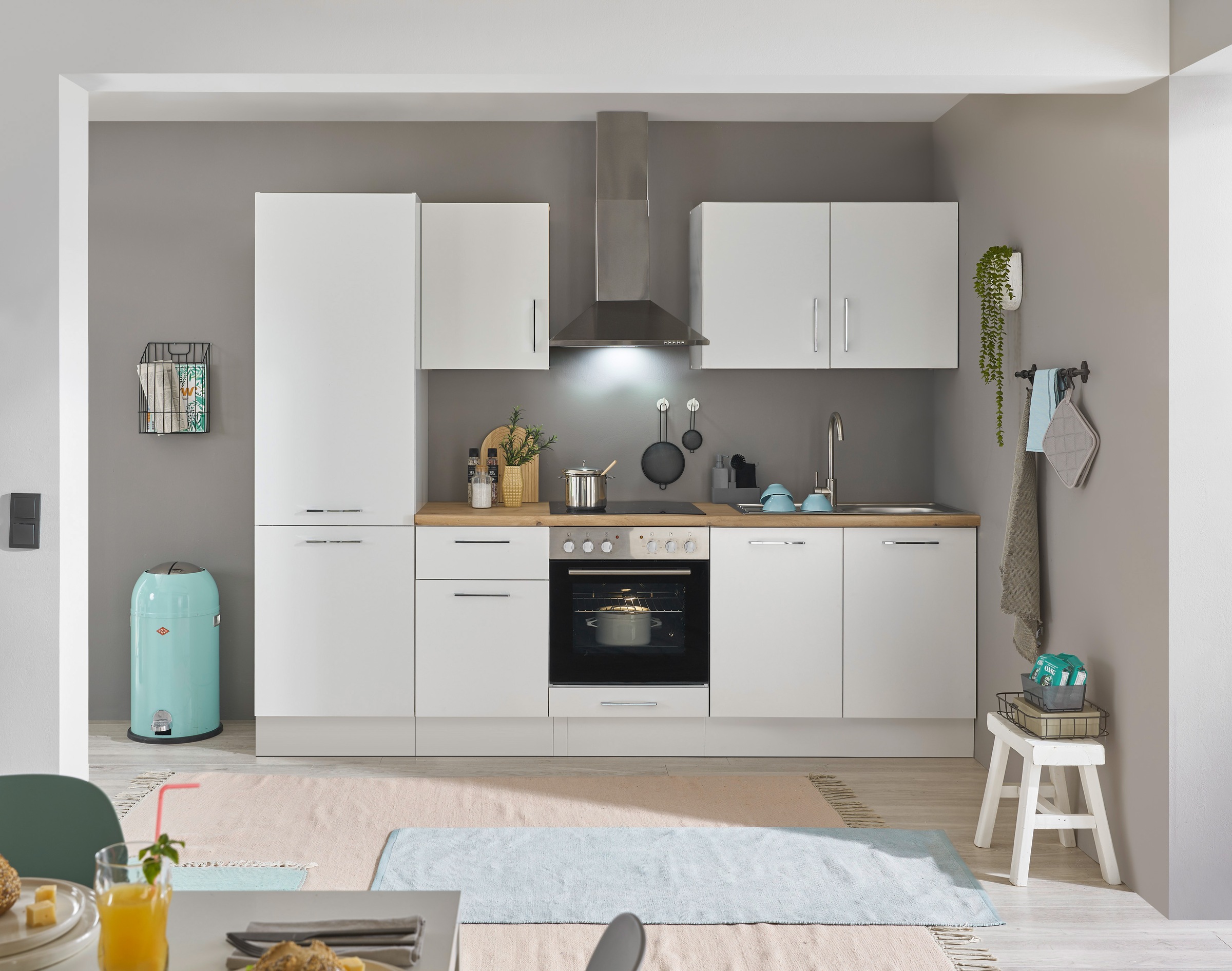 BASIC by Balculina Küchenzeile »Turin« Breite 270 cm, wahlweise mit E-Geräten