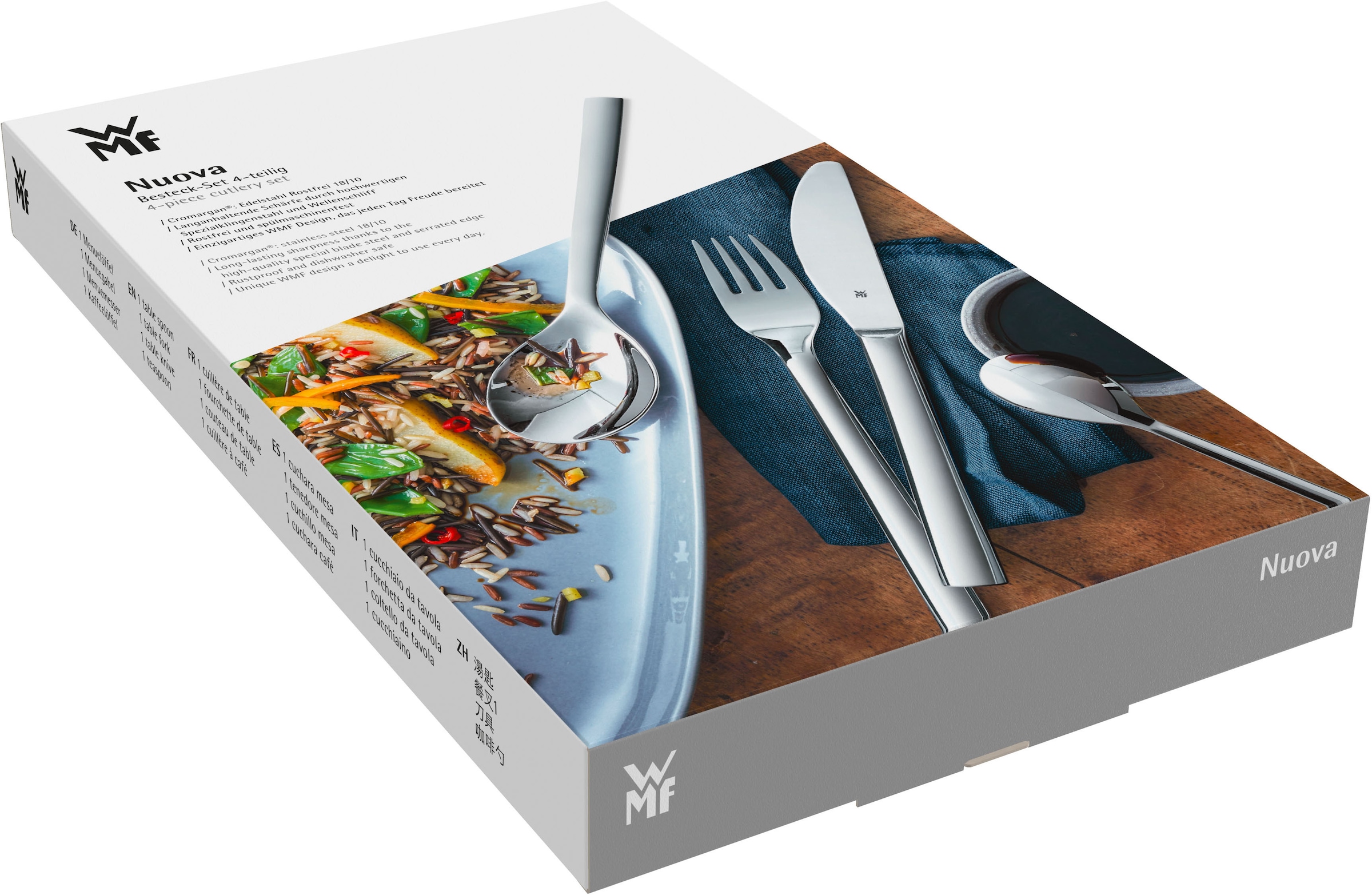 WMF Besteck-Set »Nuova« 4-tlg., Cromargan Edelstahl rostfrei 18/10, Geschenkverpackung