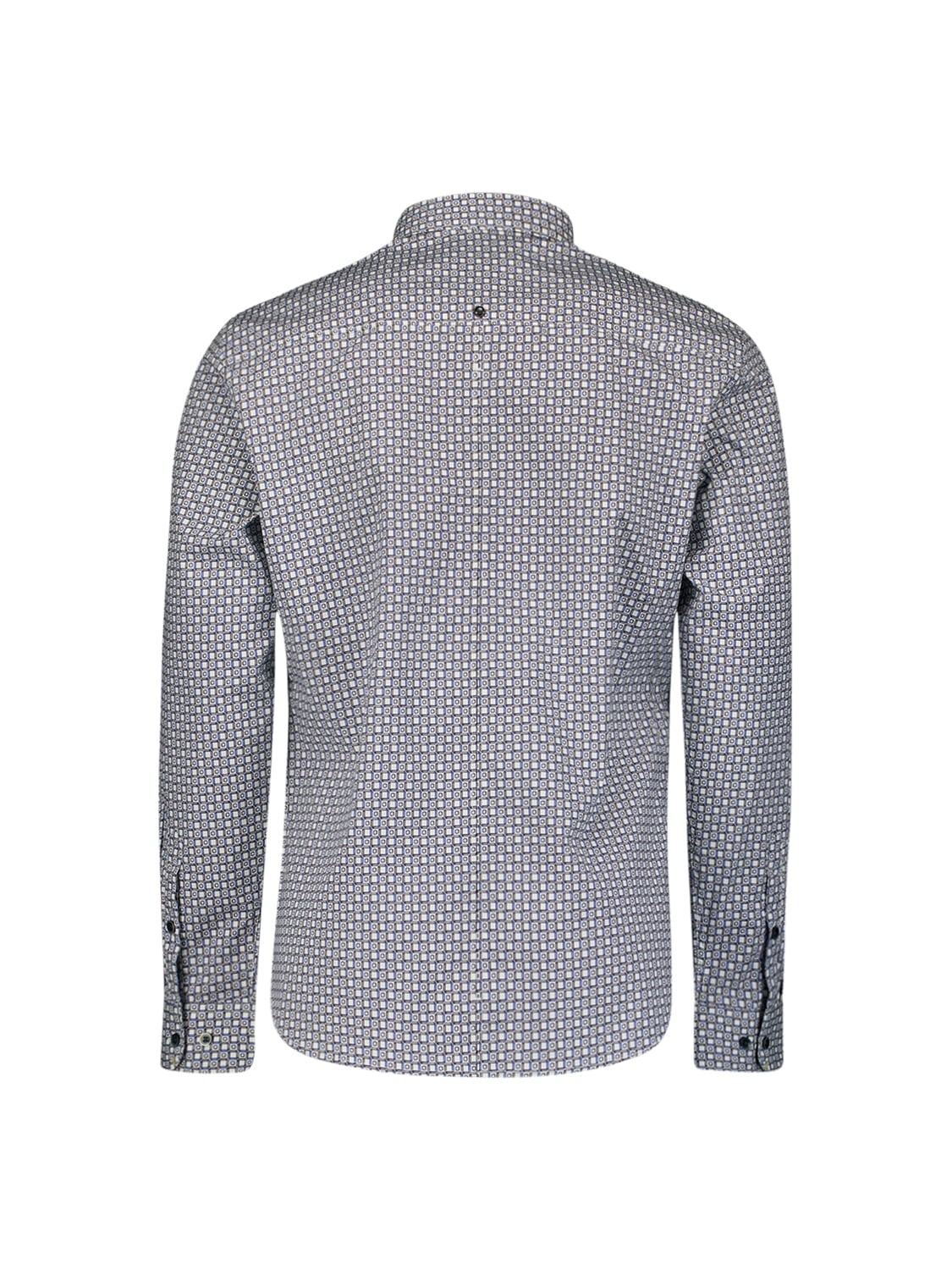 NO EXCESS Langarmhemd gemustert, mit Knopfleiste