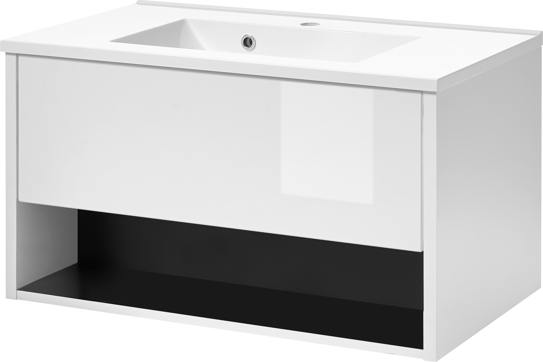 PLACES OF STYLE Badmöbel-Set »Studio Line, Bad im modernen Design, 2-teiliges Badezimmer« 2 Stk. tlg.