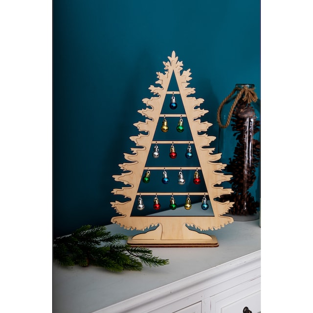 Myflair Möbel & Accessoires Dekobaum »Weihnachtsdeko«, geschmückt mit  Weihnachtskugeln, aus Holz, Höhe ca. 45 cm auf Raten kaufen