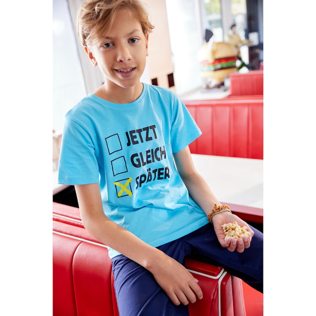 KIDSWORLD T-Shirt »SPÄTER« Spruch
