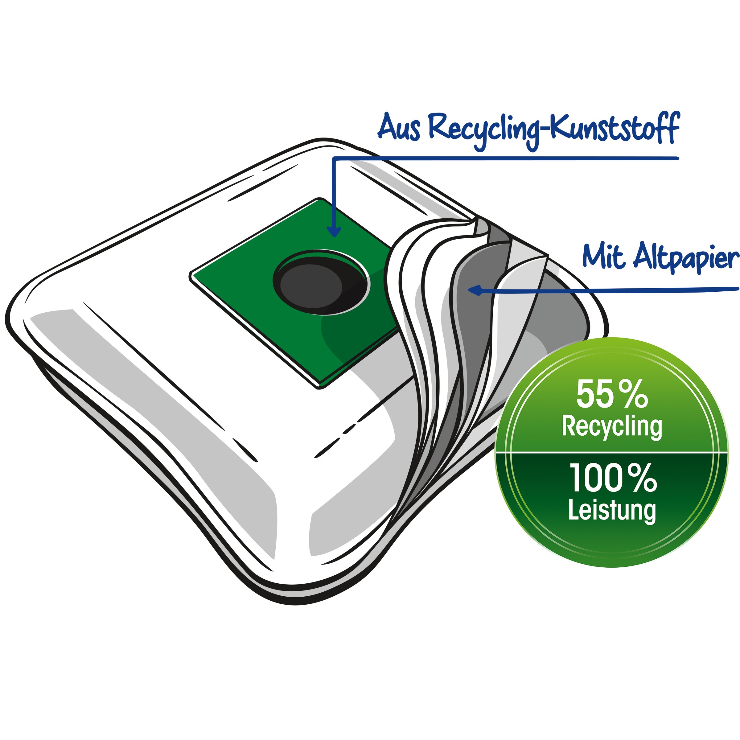Swirl Staubsaugerbeutel »Swirl® S 73 EcoPor® XL Vorteilspack für Siemens und Bosch«, (Packung, 11 St.)