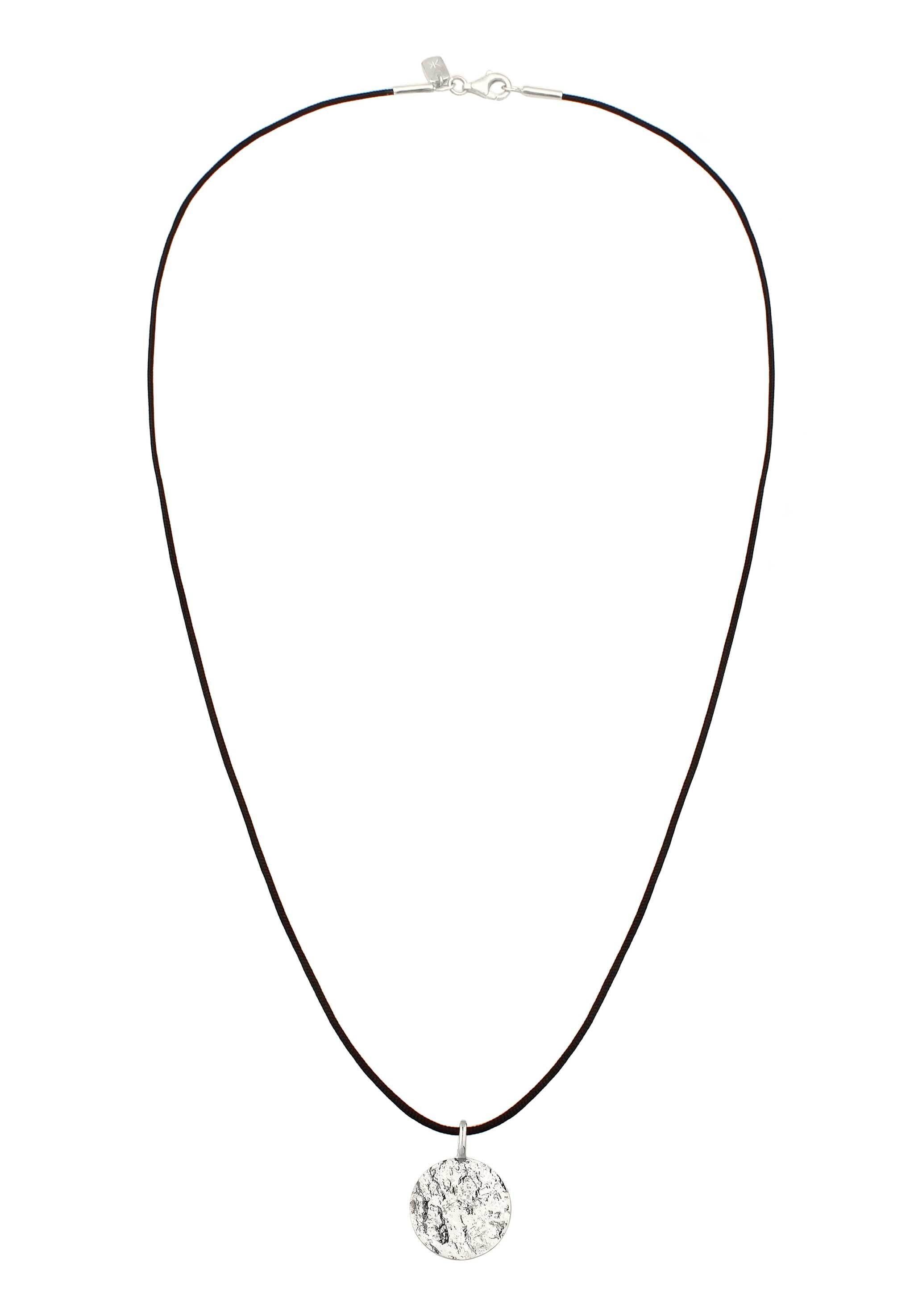 Kuzzoi Silberkette »Halskette Nylon Anhänger Plättchen 925 Sterling Silber«