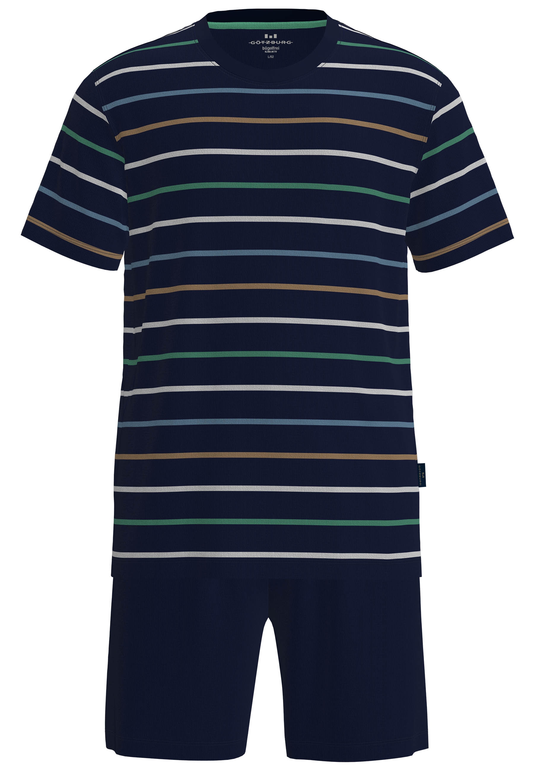 GÖTZBURG Shorty gestreift, kurz, Rundhalsausschnitt, Baumwollmix