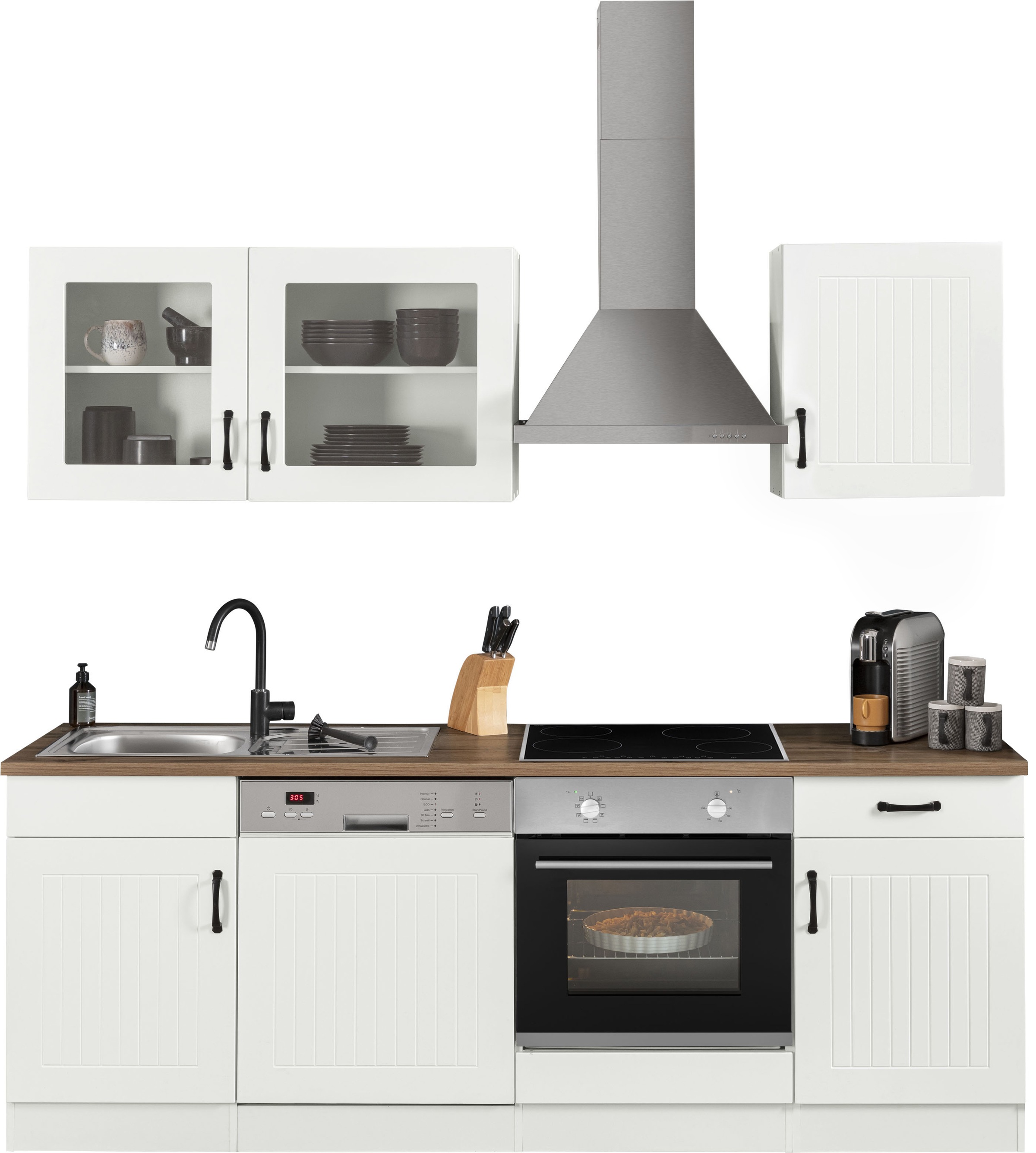 KOCHSTATION Küchenzeile »KS-Athen«, ohne E-Geräte, Breite 220 cm