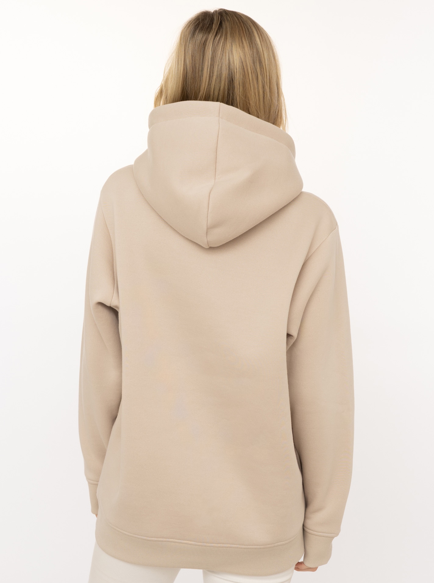 Zwillingsherz Hoodie »"Smile Sparkle"«, glänzender Print, Fronttasche, Kapuze, Daumenloch
