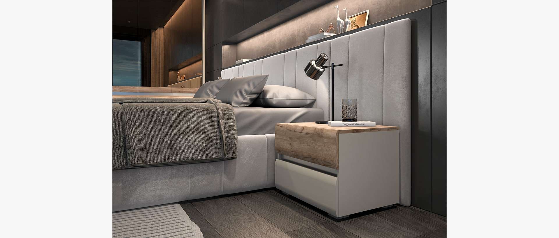Places of Style Bettgestell »Invictus«, mit Lattenrost und Bettkasten
