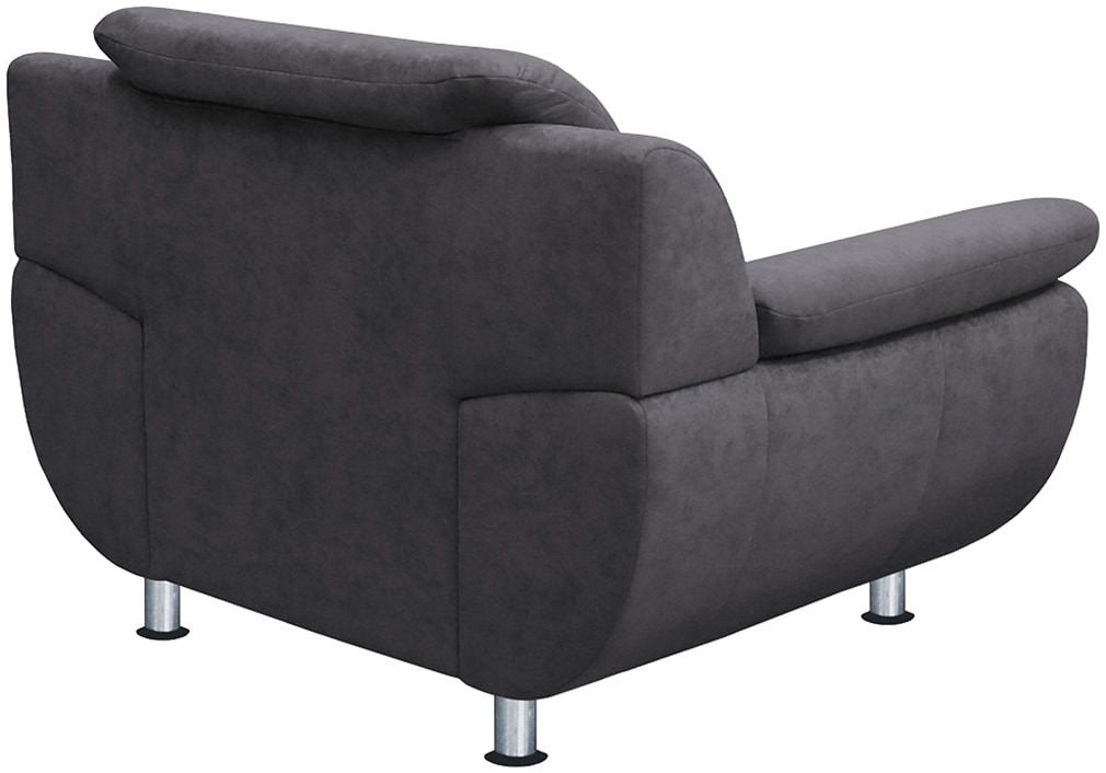 TRENDMANUFAKTUR Sessel »Rondo, Breite 121 cm, breite Armlehnen, Füße chromfarben« Big-Sessel wahlweise mit Federkern, bequem