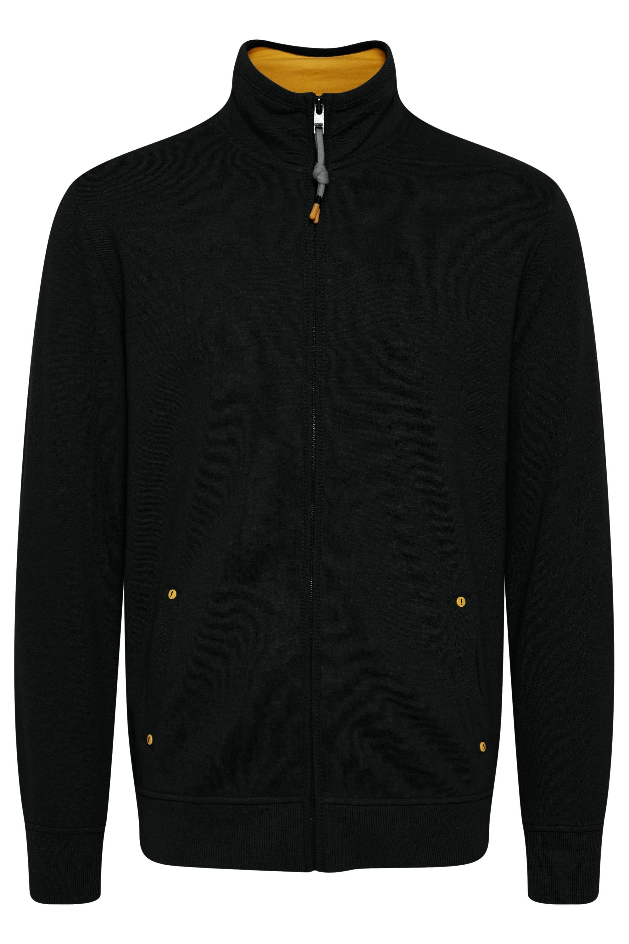 !Solid, Herren, Sweatjacke »Sweatjacke SDKarim«, Black, M, Black, Sweatjacke mit Stehkragen