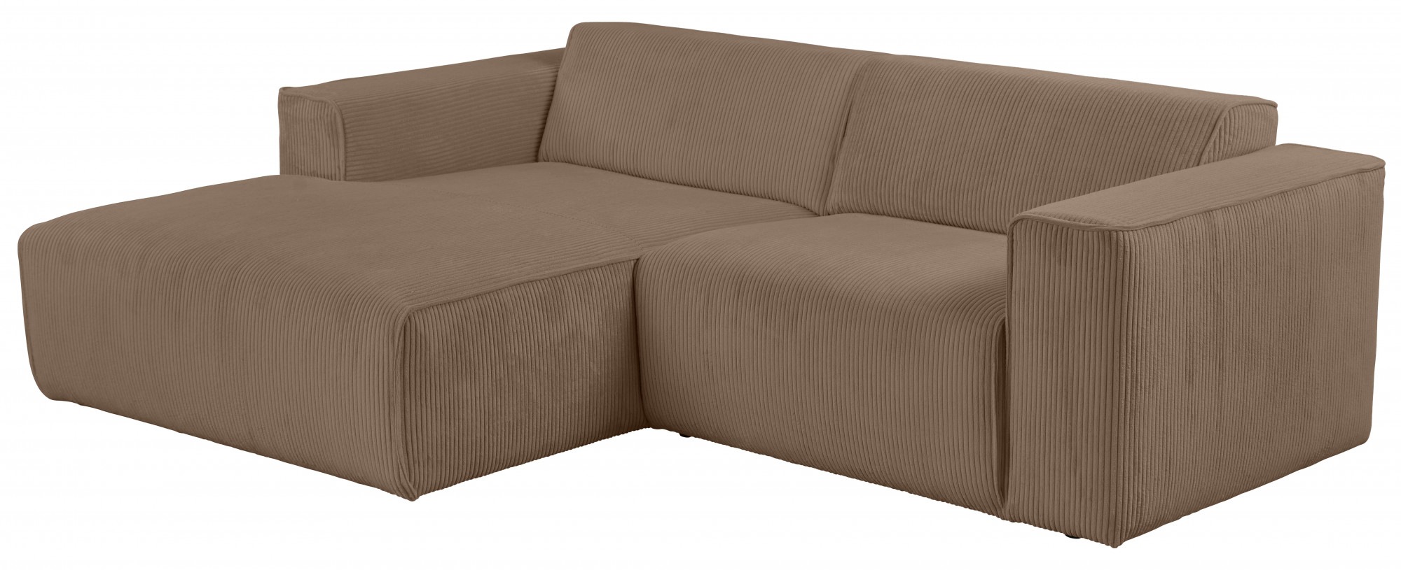 andas Ecksofa »Noord mit Kedernaht, Breite 234 cm, L-Form«, Cord, Struktur, Webstoff, mit Wellenunterfederung, Massivholzrahmen