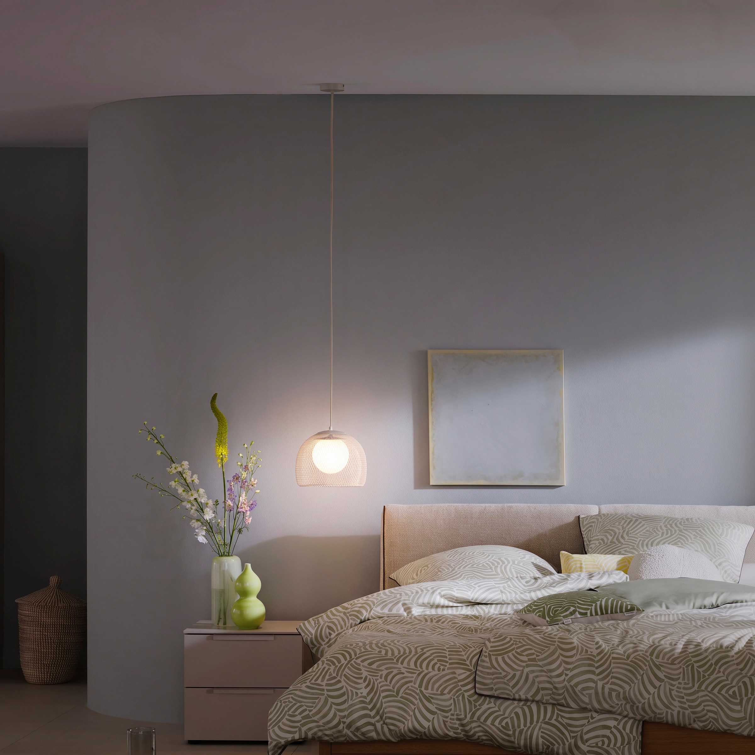 SCHÖNER WOHNEN-Kollektion Pendelleuchte »MESH« G9 1 Stk. Filigranes Design, sanftes Licht & höhenverstellbar in Sandbrise