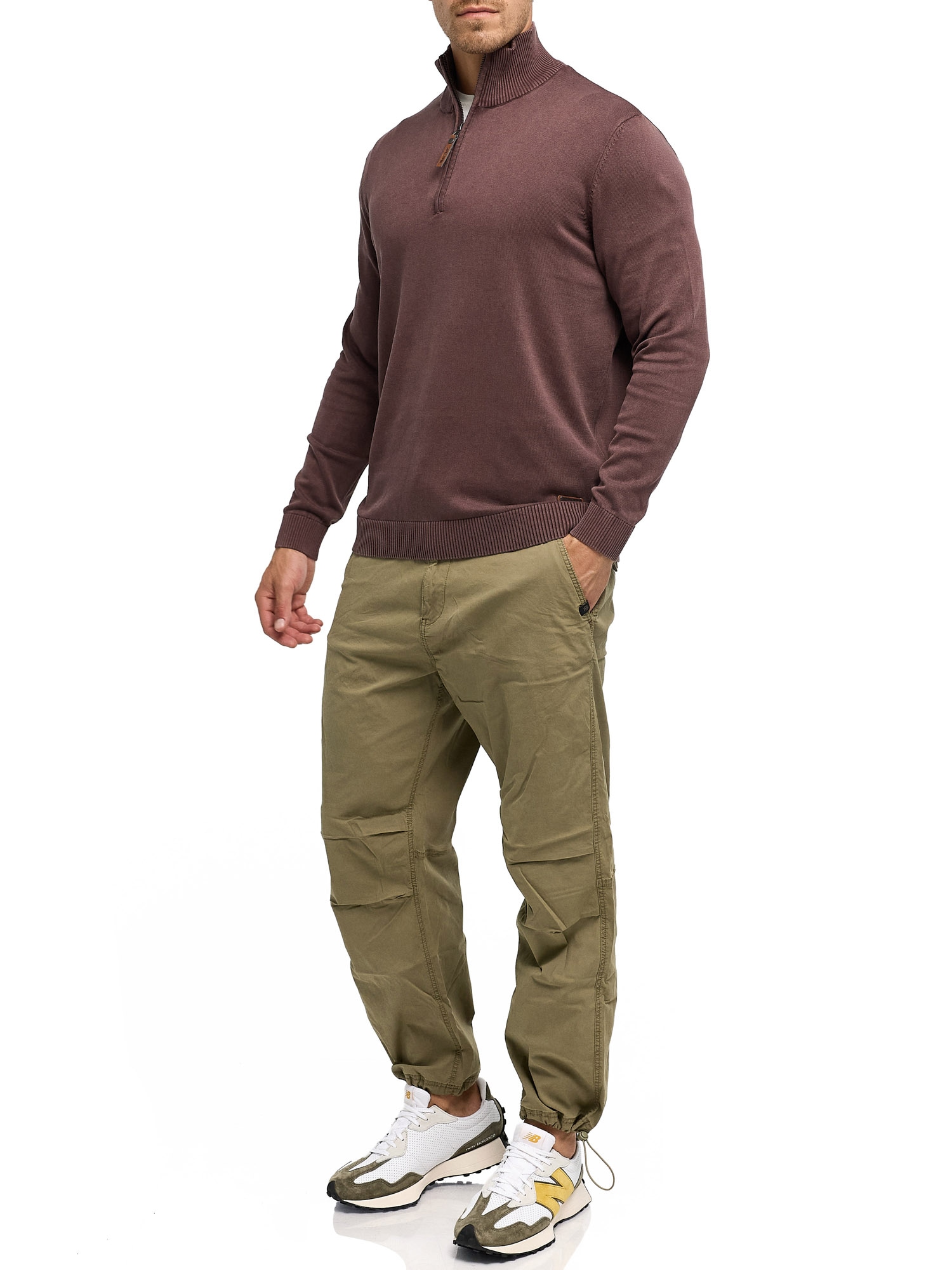 Indicode Troyer »INArkmill ½ zip« Baumwolle, regular fit