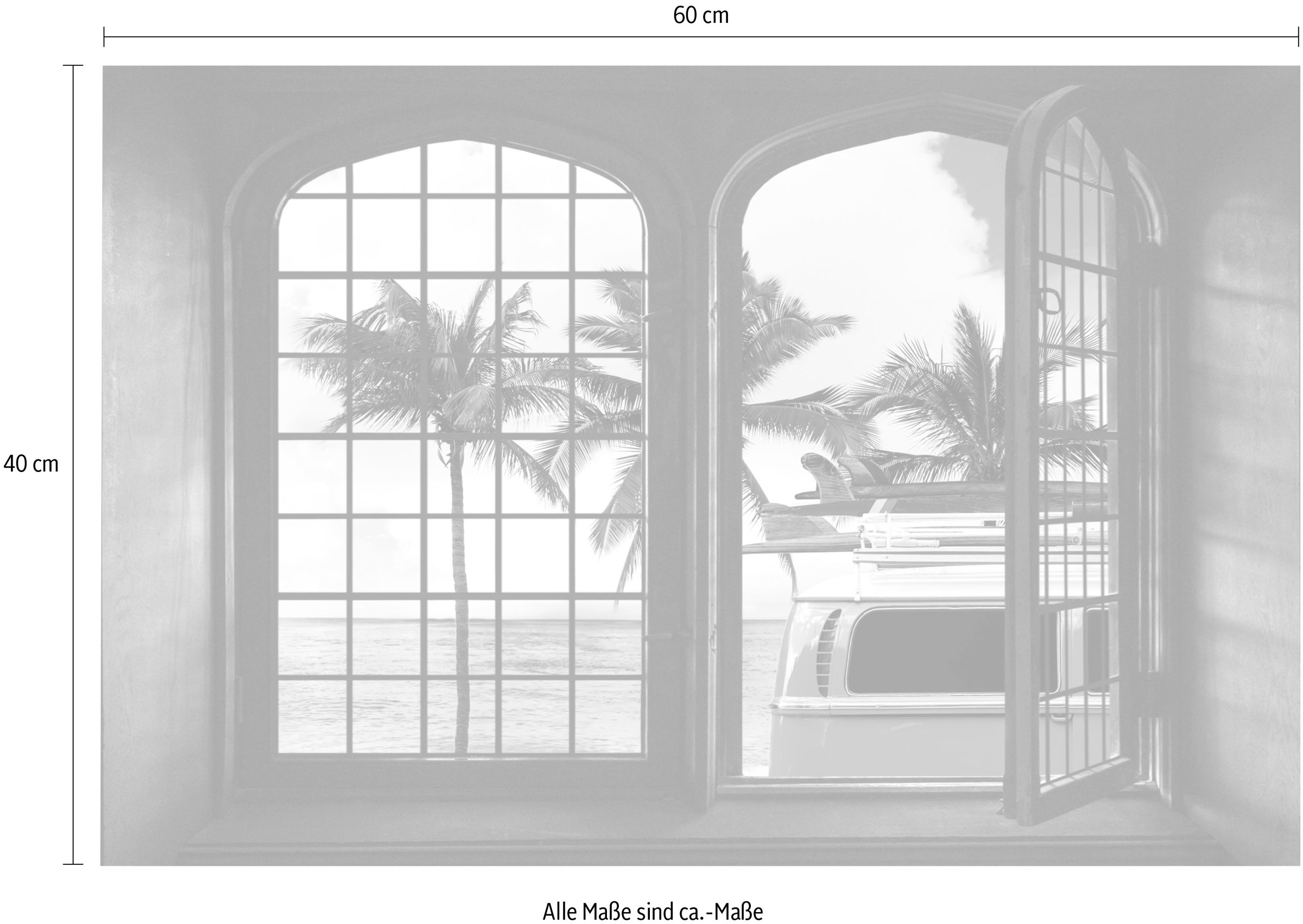 queence Wandsticker »Surf«, Wandsticker, Wandbild, selbstklebend, 3D, Fenster