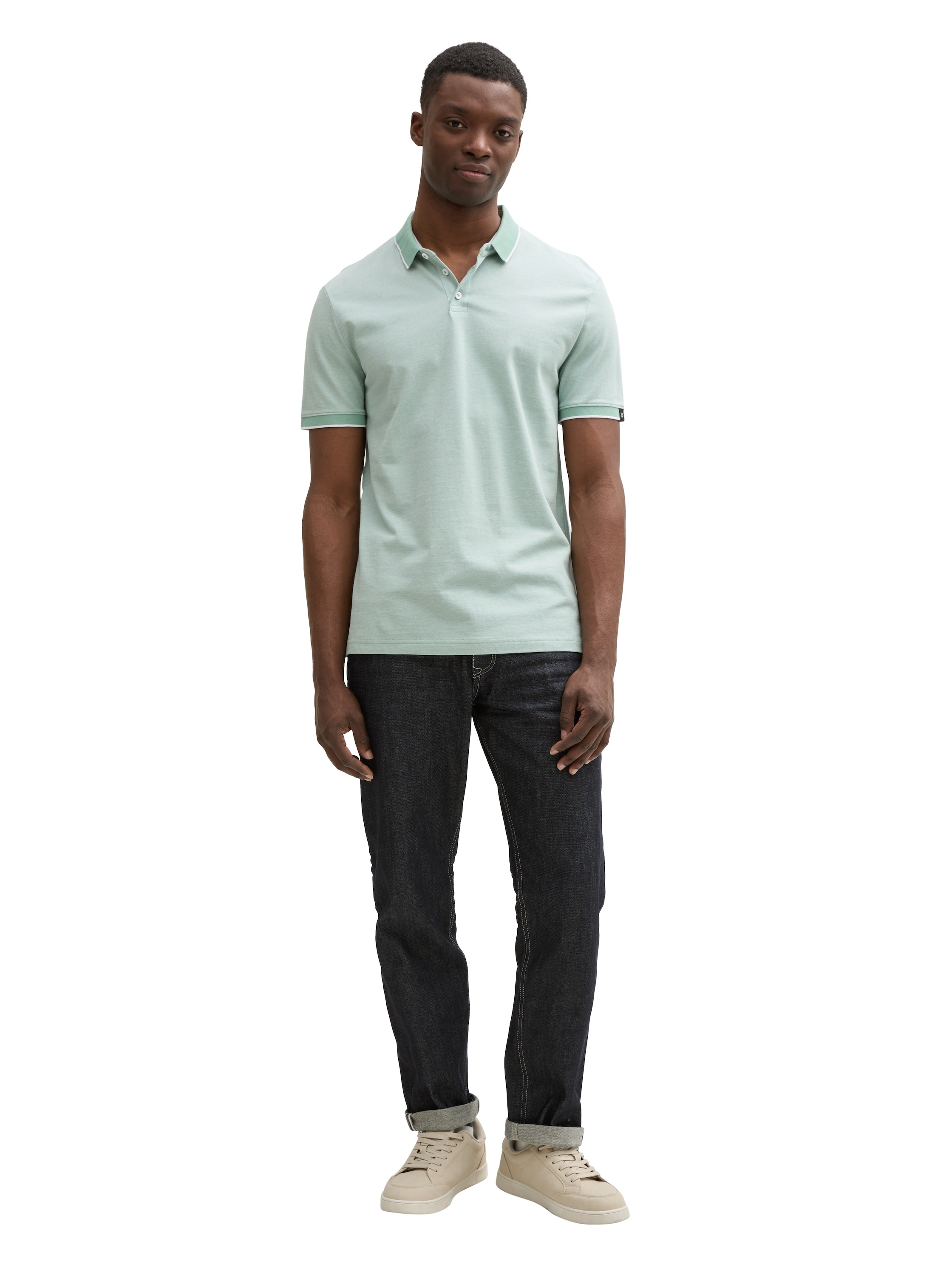 TOM TAILOR Denim Poloshirt, mit Kontrastdetails