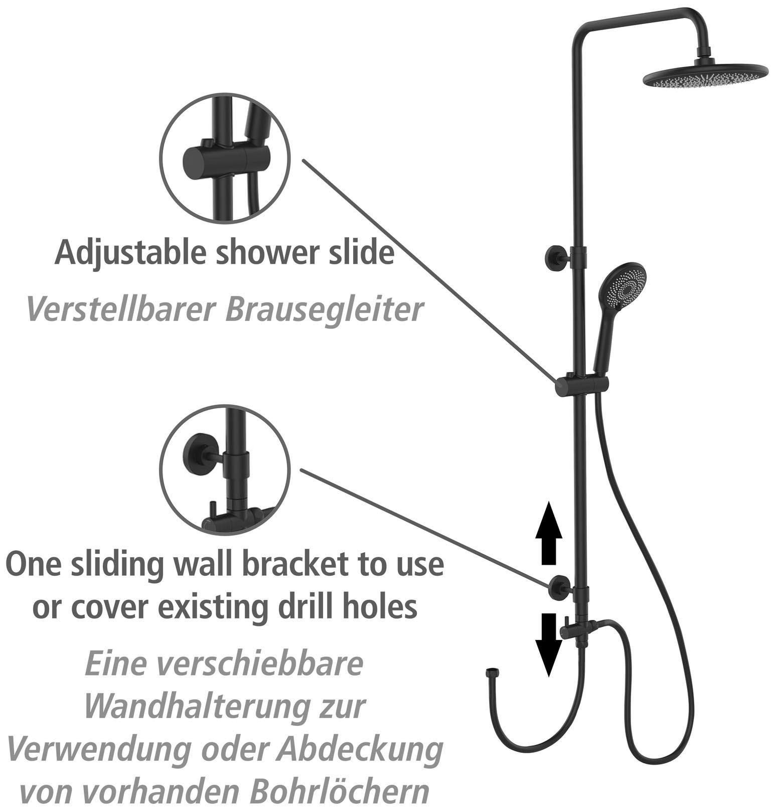 WENKO Duschsystem »Watersaving«, einfacher Anschluss an bestehende Armatur oder Wandanschlussbogen