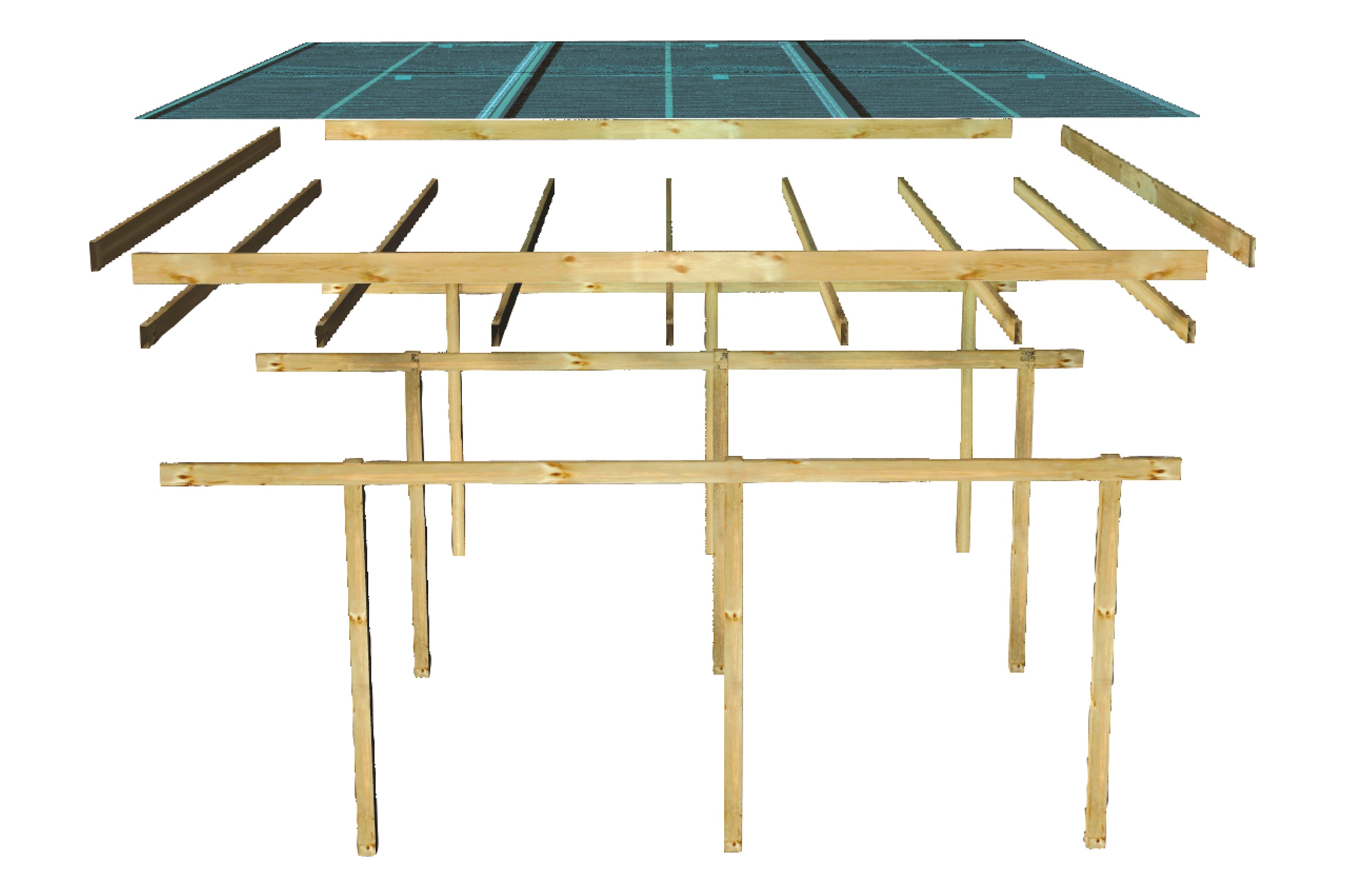 Karibu Doppelcarport »»ECO 1« Variante C , kesseldruckimprägniert« Massivholz 509 cm KDI aus Masivholz