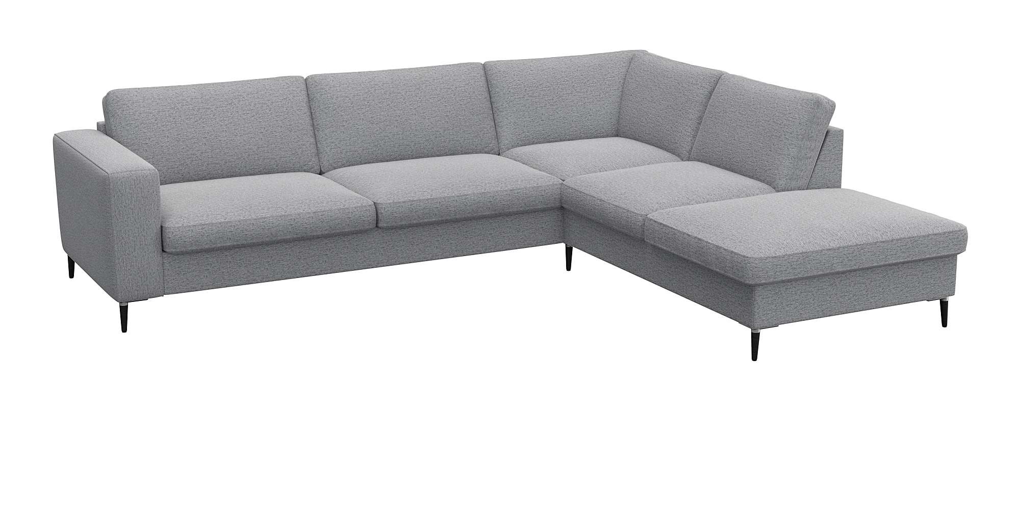 FLEXLUX Ecksofa »Fiore, super Sitzkomfort durch Kaltschaum im Sitz, L-Form«, breite Armlehnen, Füße Alu+schwarz
