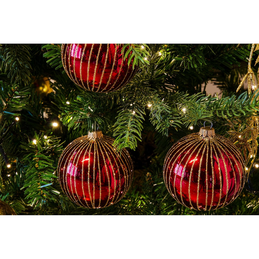 Guido Maria Kretschmer Home&Living Weihnachtsbaumkugel »Rikka, Weihnachtsdeko, Christbaumschmuck«, (Set, 6 St.), Christbaumkugeln aus Glas, mundgeblasen und handbemalt