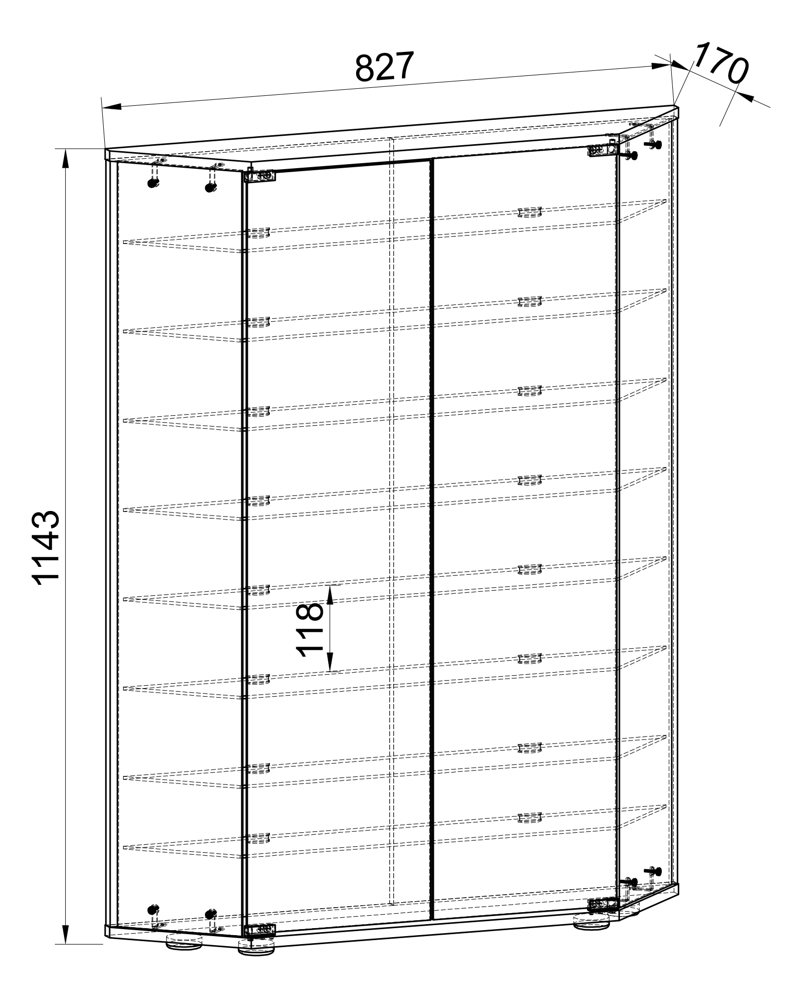 VCM Wandregal »Wandvitrine Hängevitrine Glasvitrine Benila XL« 1 Stk. tlg.