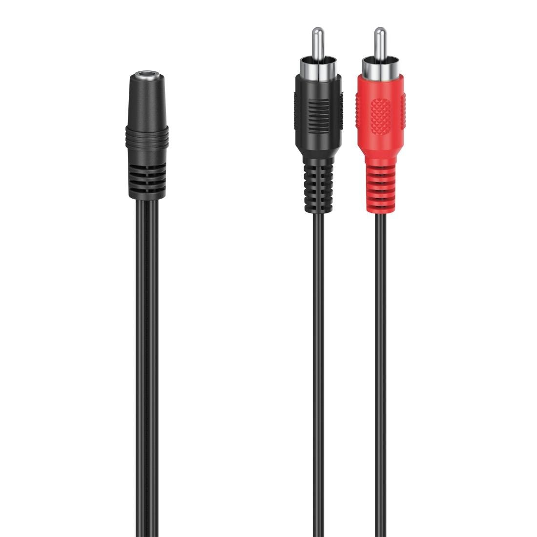 Hama Audio-Adapter »Audio-Adapter, 2 Cinch-Stecker - 3,5-mm-Klinken-Kupplung Stereo«, Cinch zu 3,5-mm-Klinke, 12 cm