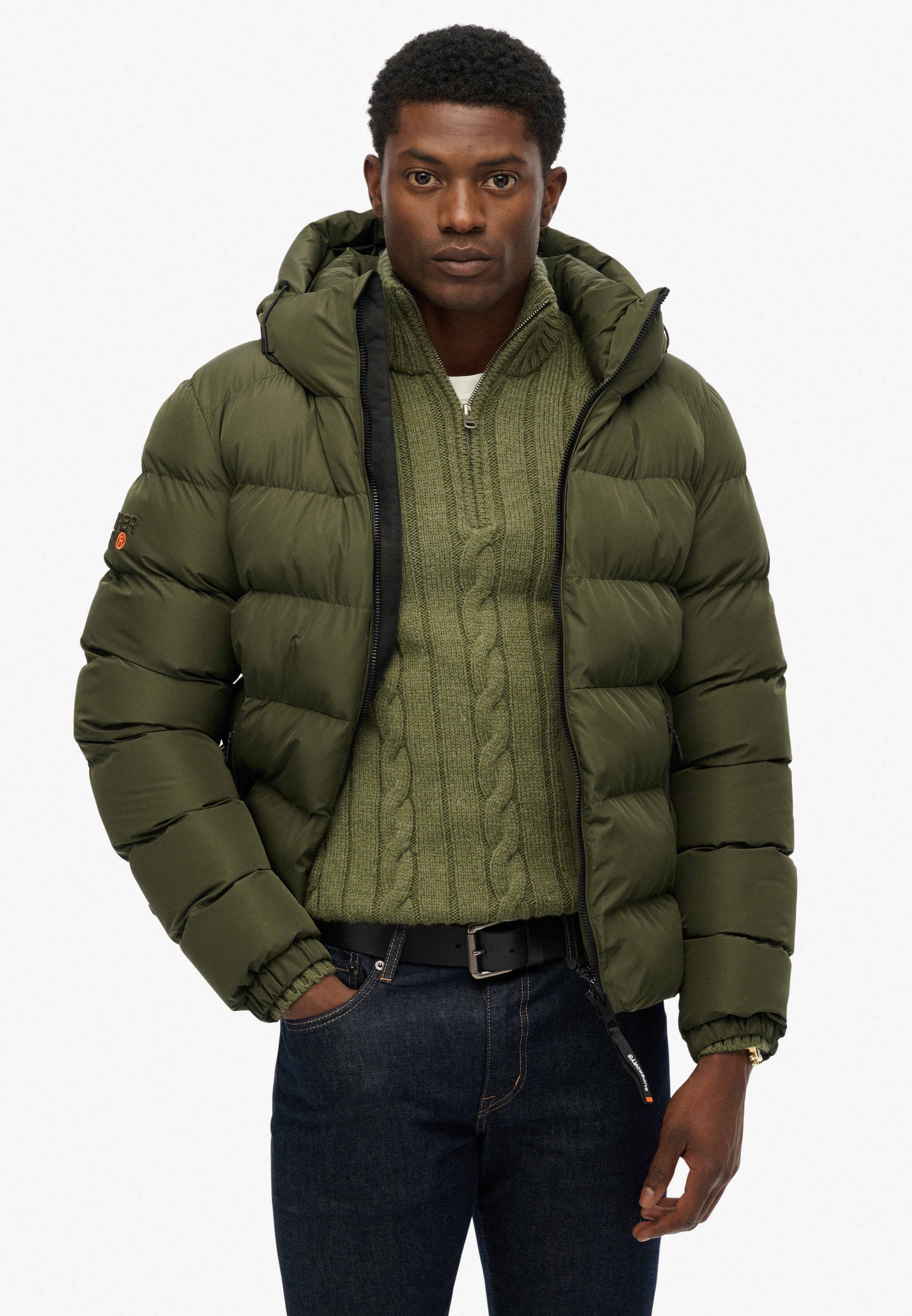 Superdry Steppjacke »HOODED SPORTS PUFFER JACKET«, mit Kapuze