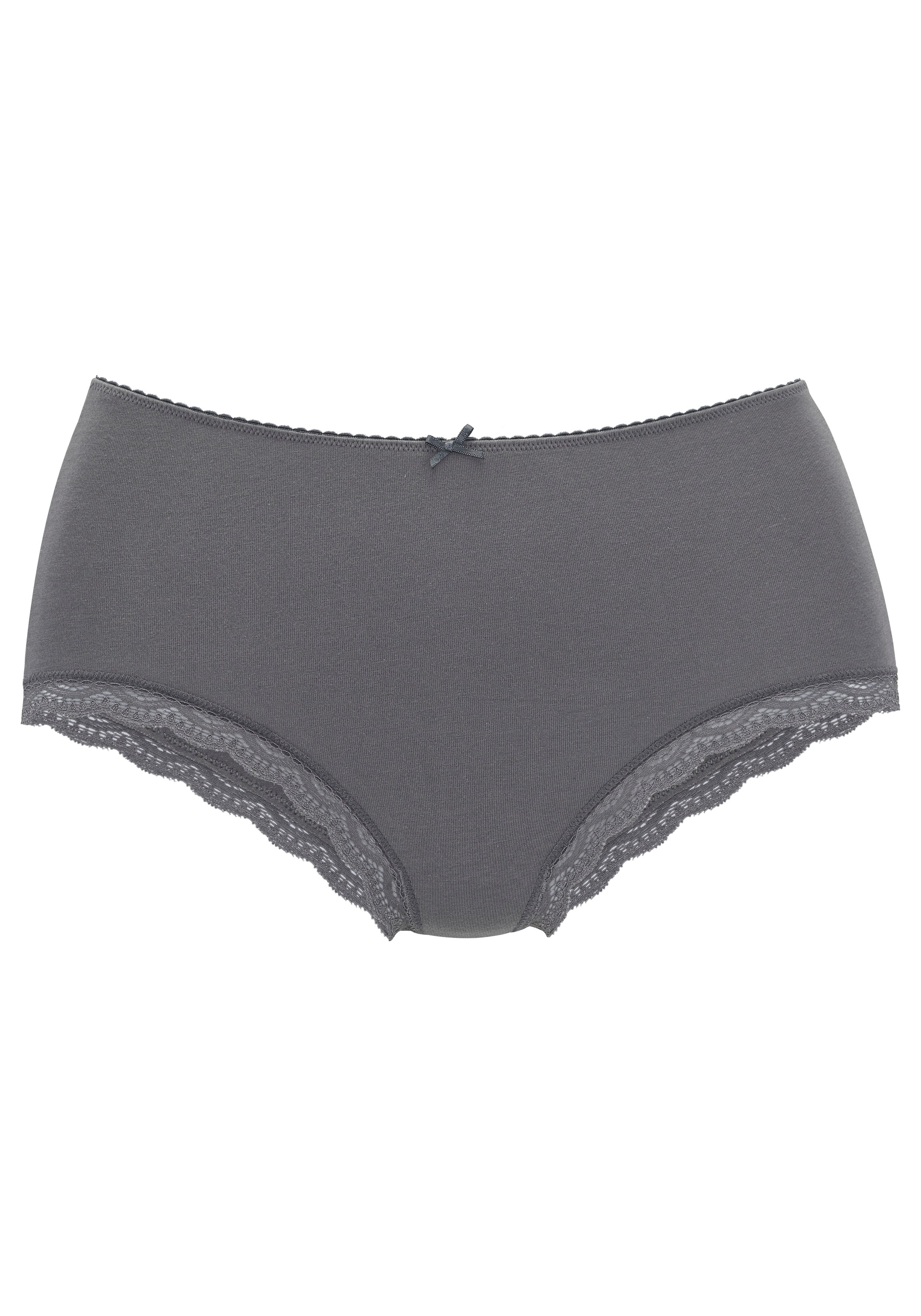 LASCANA Taillenslip 5er-Pack,  aus elastischer Baumwolle mit zarter Spitze, mit Aufbewahrungsbox