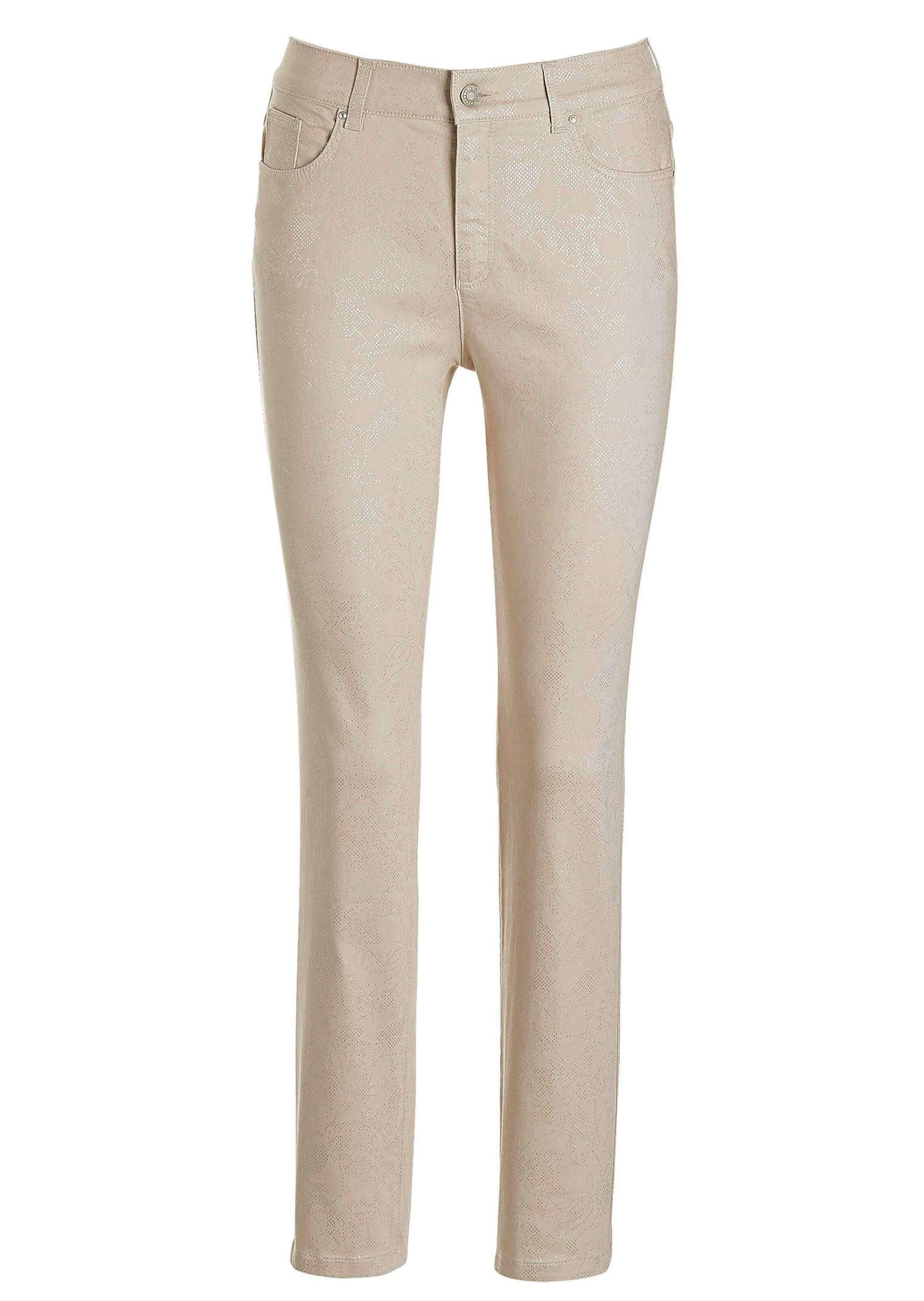 GOLDNER 2-in-1-Hose »Knöchellange Jeans CARLA in Braun«