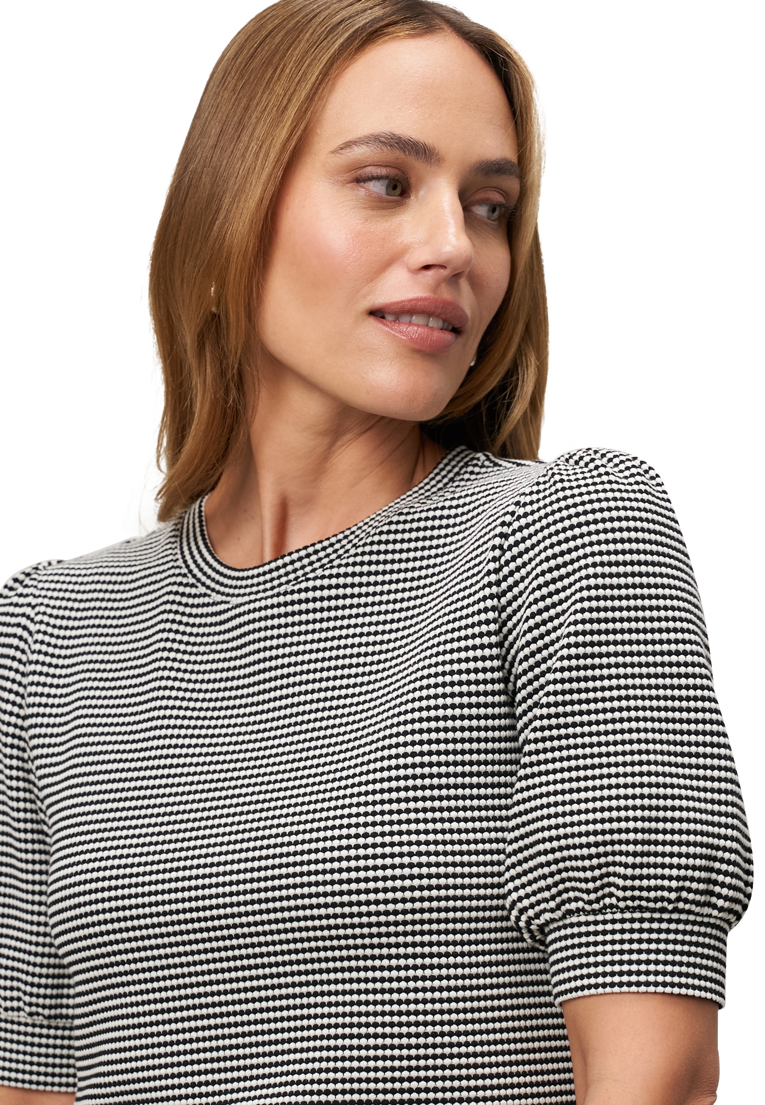 Zero Kurzarmshirt »Strukturshirt kurzen Puffärmeln«