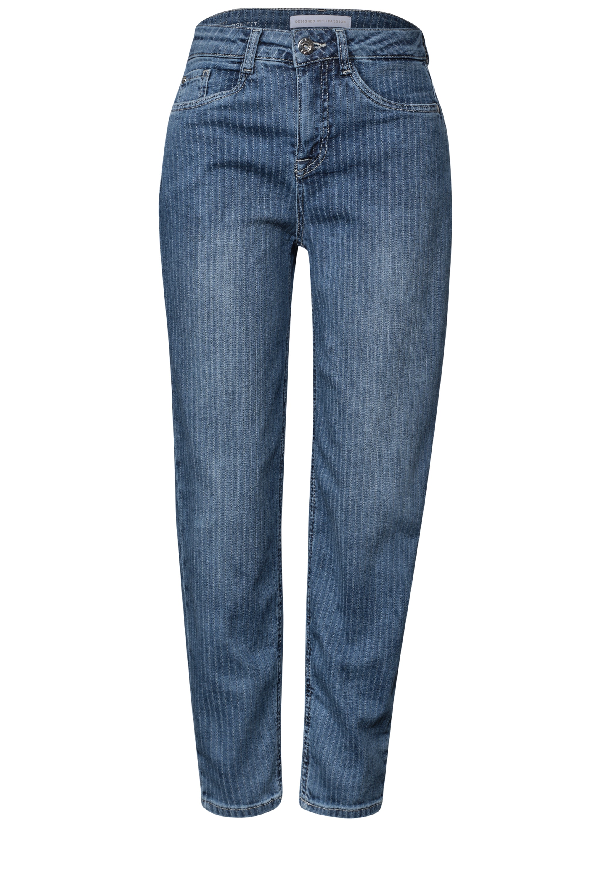 STREET ONE Loose-fit-Jeans »Style Karlie« mit Barrel Legs und Steifen-Optik
