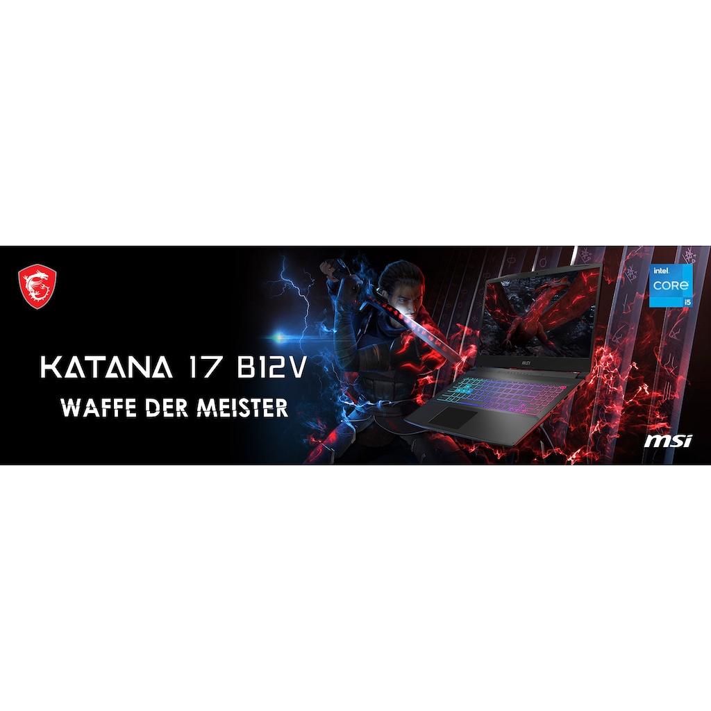 MSI Gaming-Notebook »Katana 17" Laptop, Full HD Display, 16 GB RAM, Windows 11 Home,«, 43,9 cm, / 17,3 Zoll, Intel, Core i5, GeForce RTX 4050, 1000 GB SSD, B12VEK-407