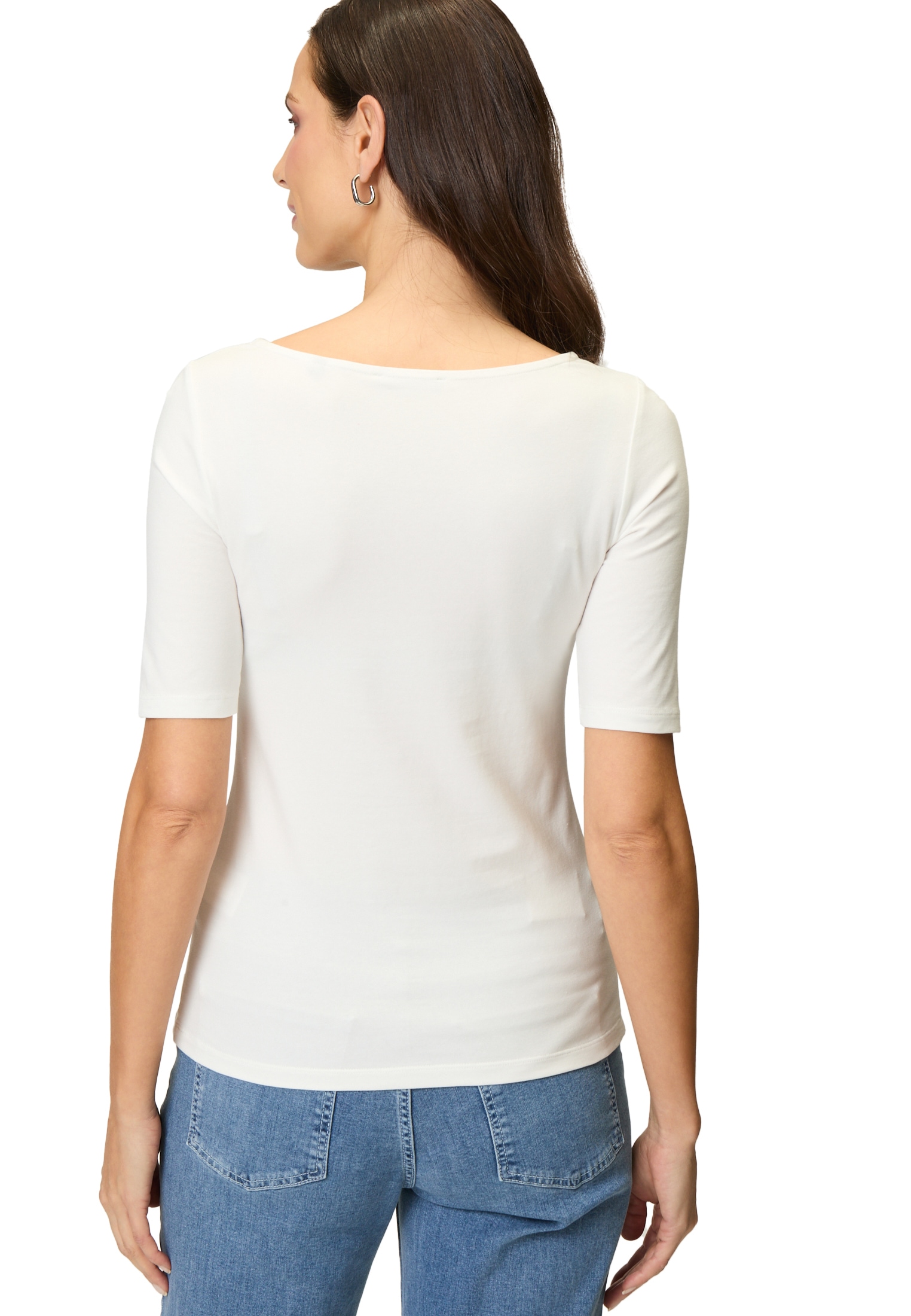 Zero T-Shirt »Modalshirt mit U-Bootausschnitt«