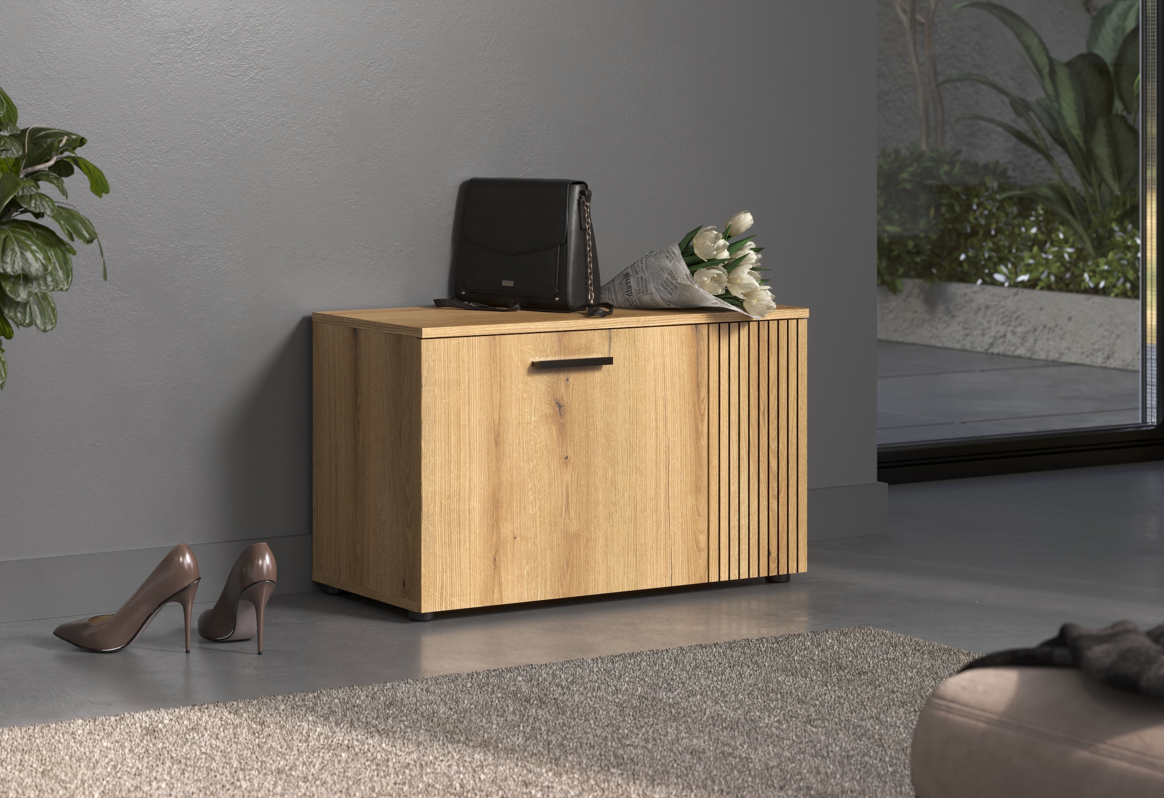 Home affaire Sitzbank »Amrum« 1 Stk. tlg. Schuhbank mit 2 Türen & 2 Einlegeböden - (B/T/H) 80/36/49 cm